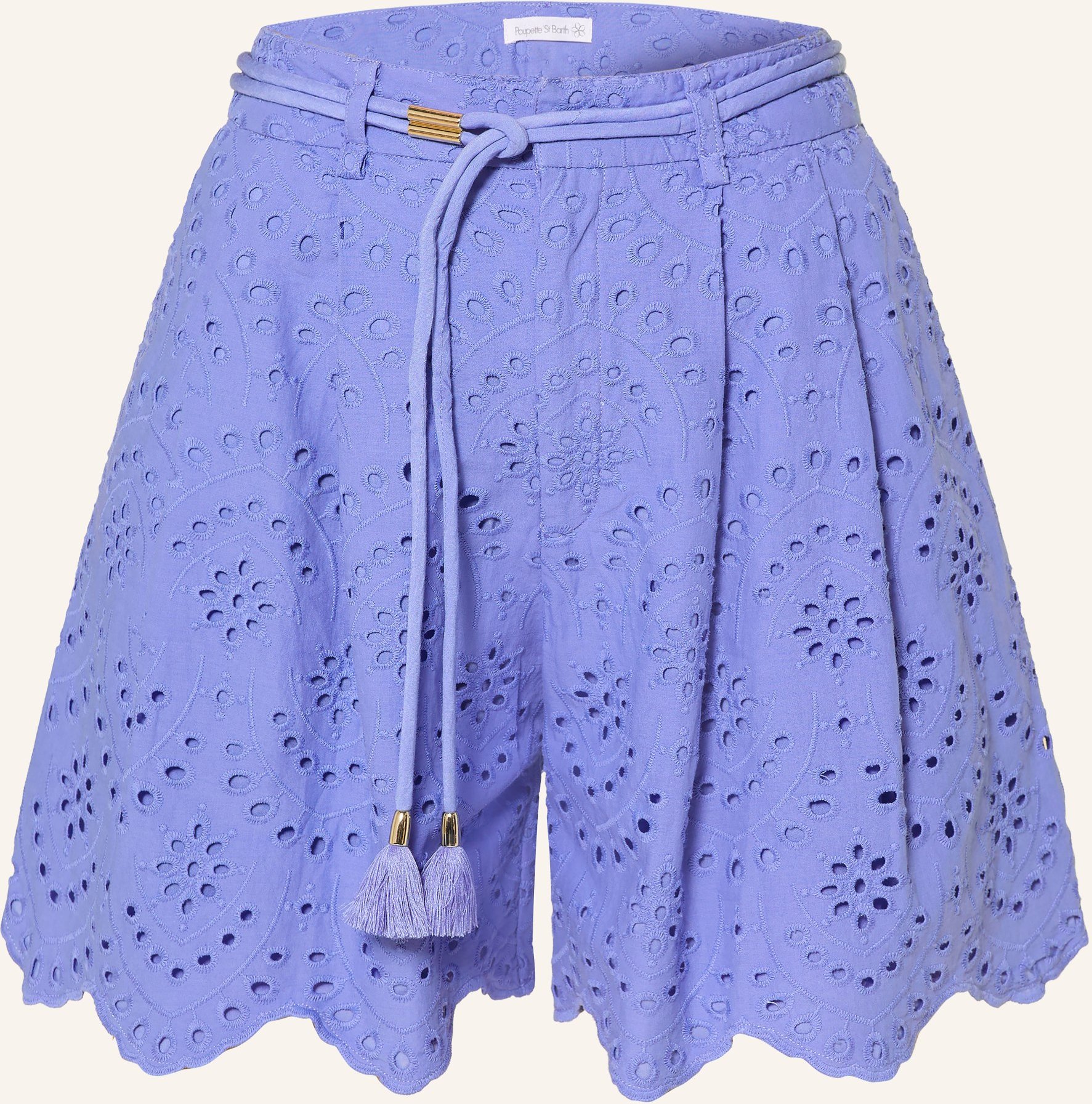 Poupette St Barth Shorts Chantal Aus Lochspitze blau
