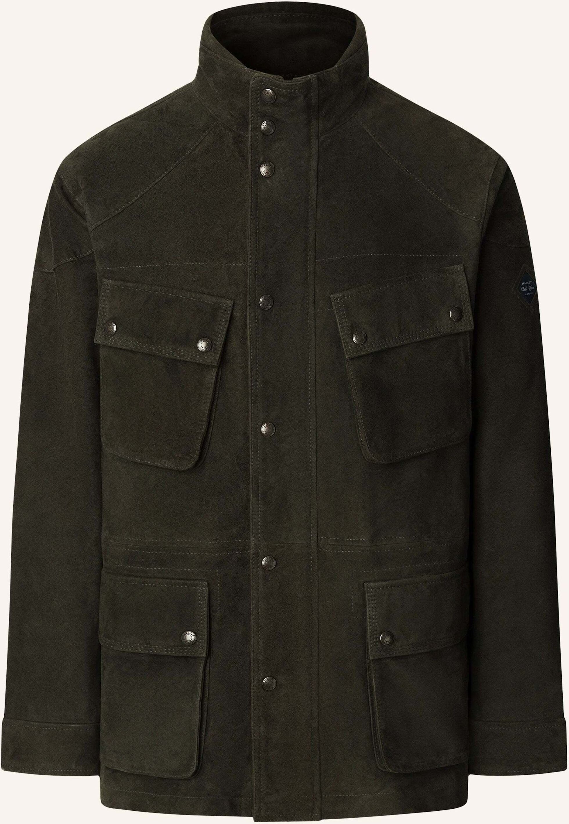 Hackett London Regenjacke Suede 4 Pkt Velo gruen