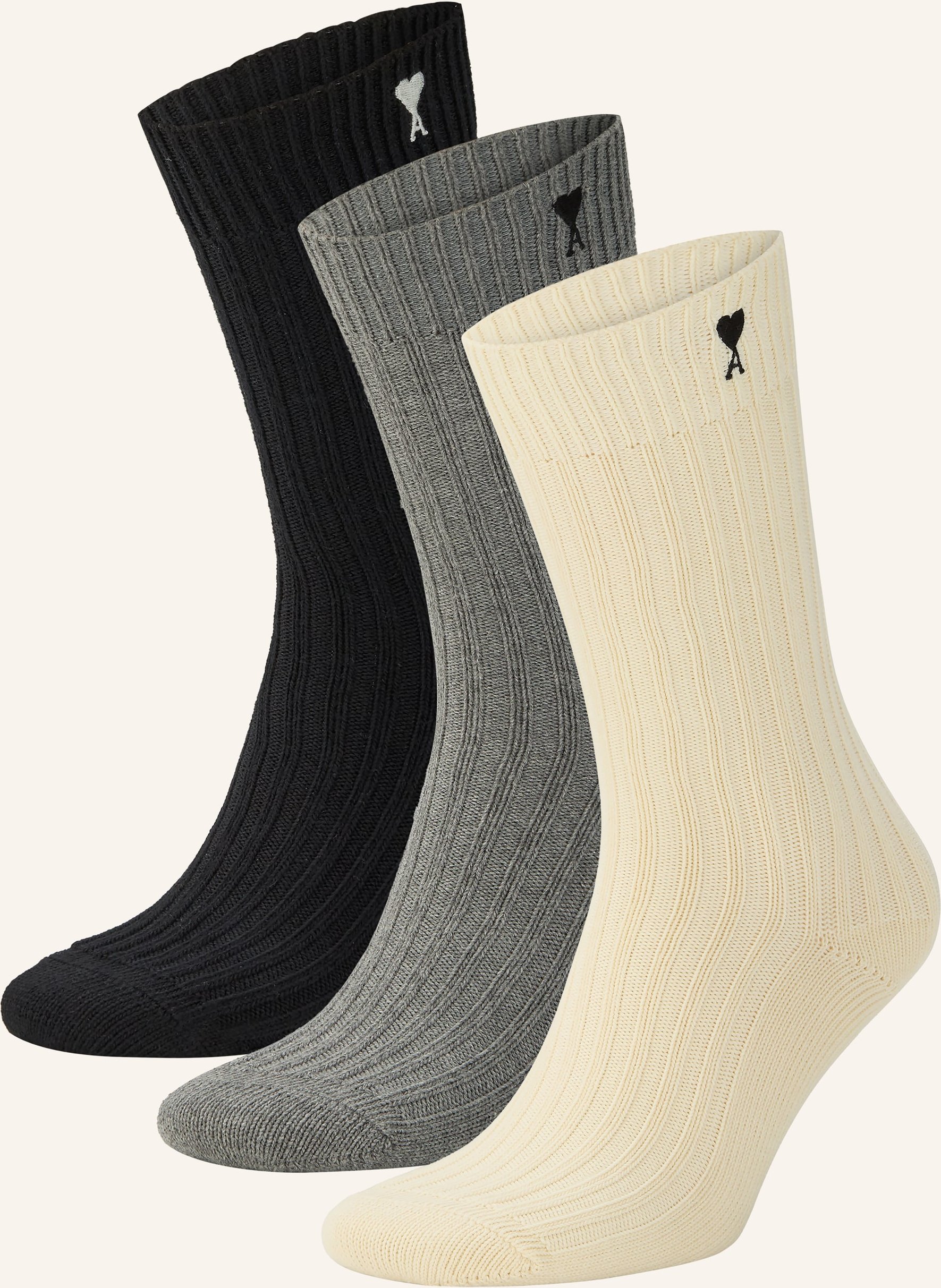 Ami Paris 3er-Pack Strümpfe weiss