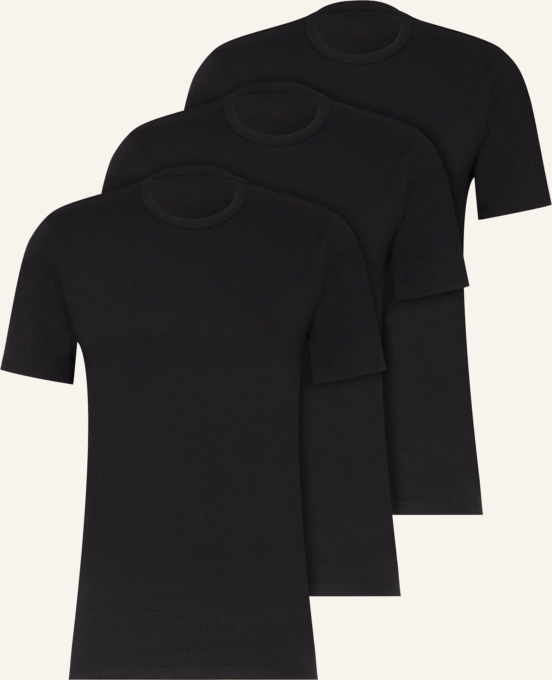 Thumbnail - Calvin Klein 3er-Pack T-Shirts Cotton Stretch Blend schwarz