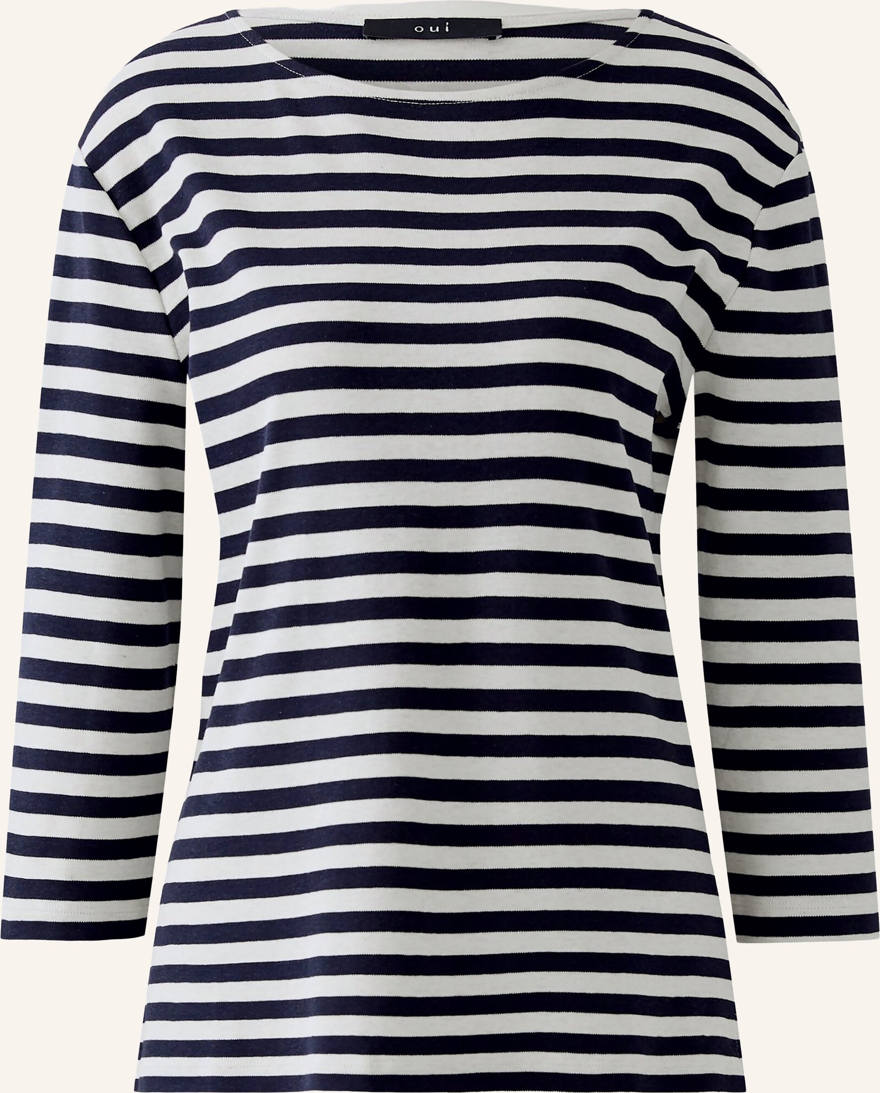 Oui Shirt Soleila Mit 3/4-Arm weiss