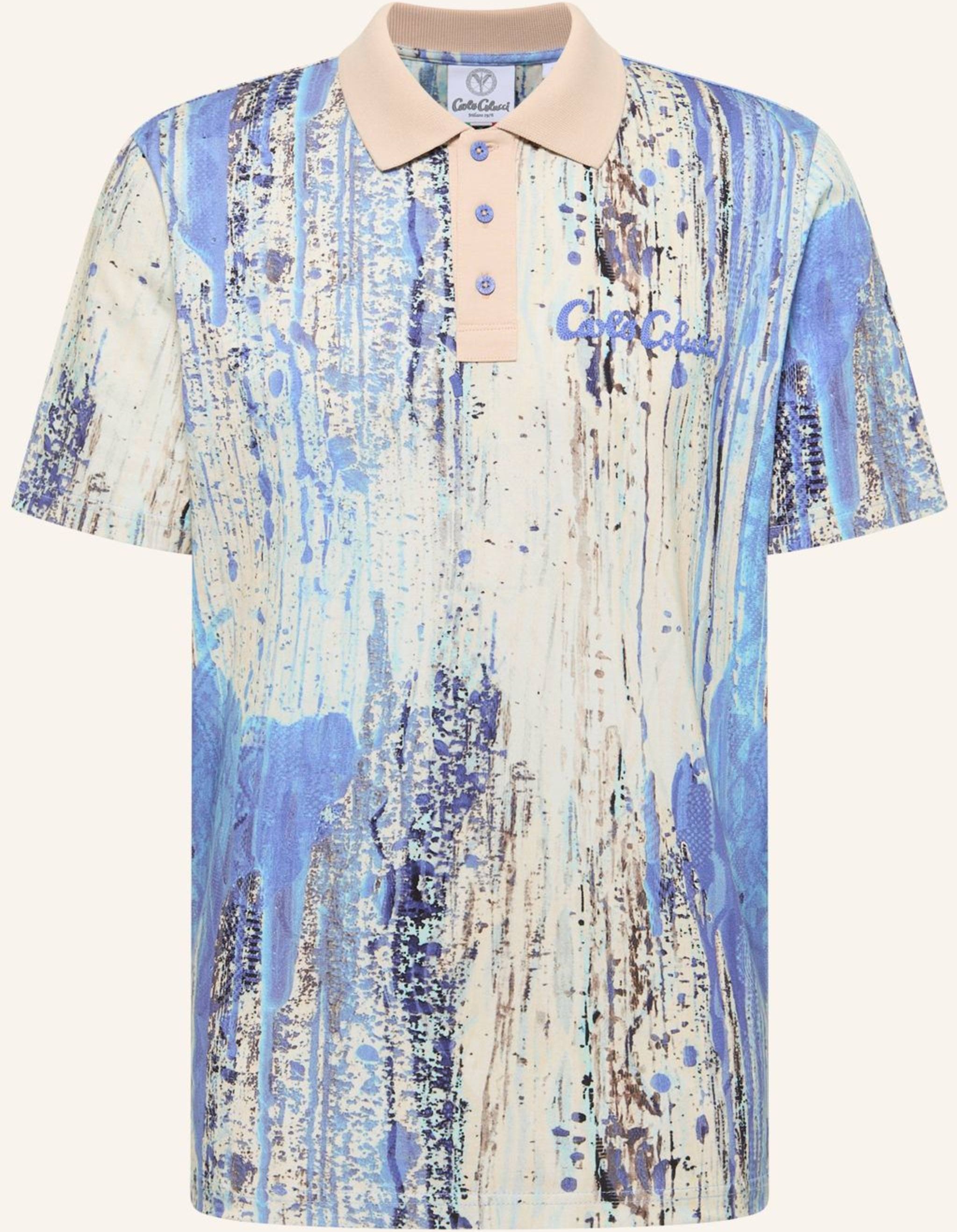 Carlo Colucci Poloshirt - Ai Drip Knit Fascella weiss