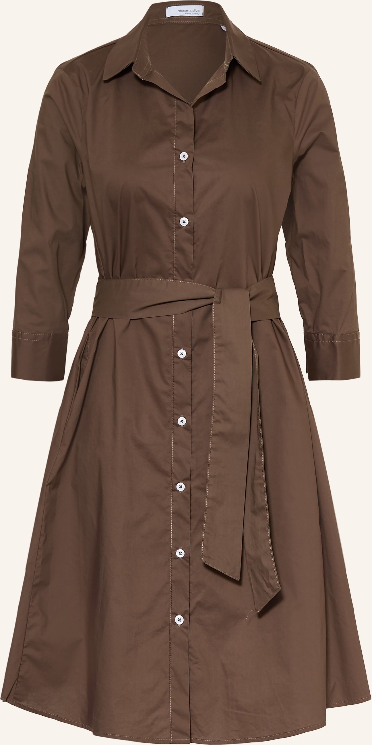 Rossana Diva Hemdblusenkleid Mit 3/4-Arm braun