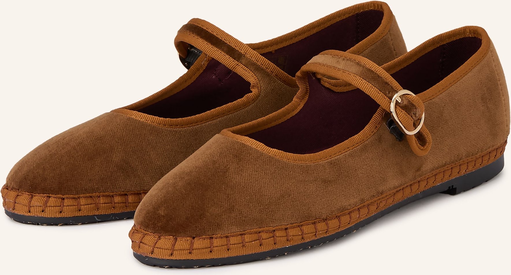 Flabelus Mary-Jane-Ballerinas Yoki braun