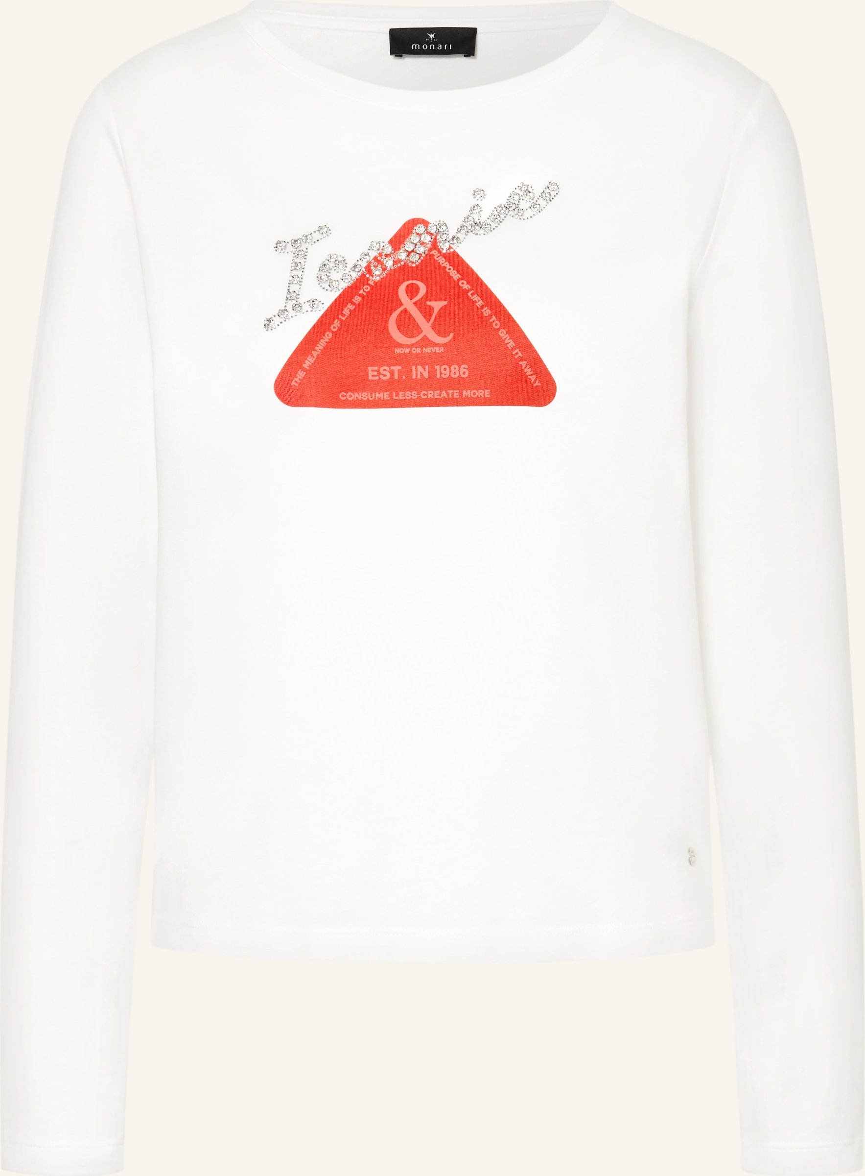 Thumbnail - Monari Longsleeve Mit Schmucksteinen weiss