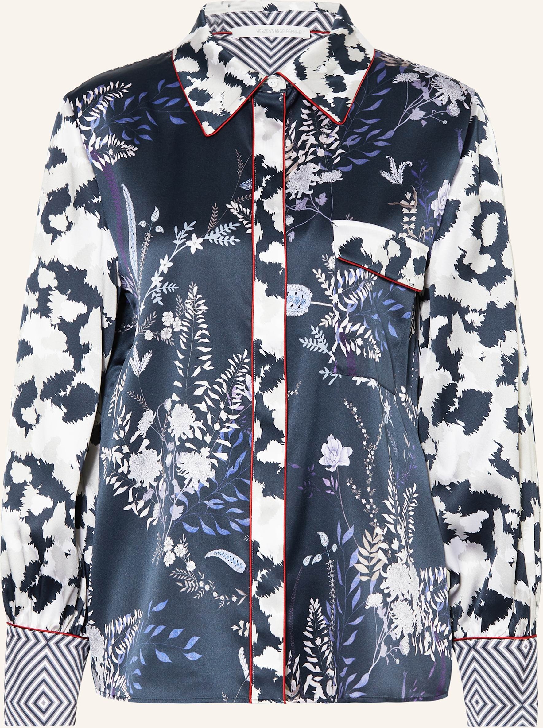 Herzen's Angelegenheit Hemdbluse Aus Seide blau