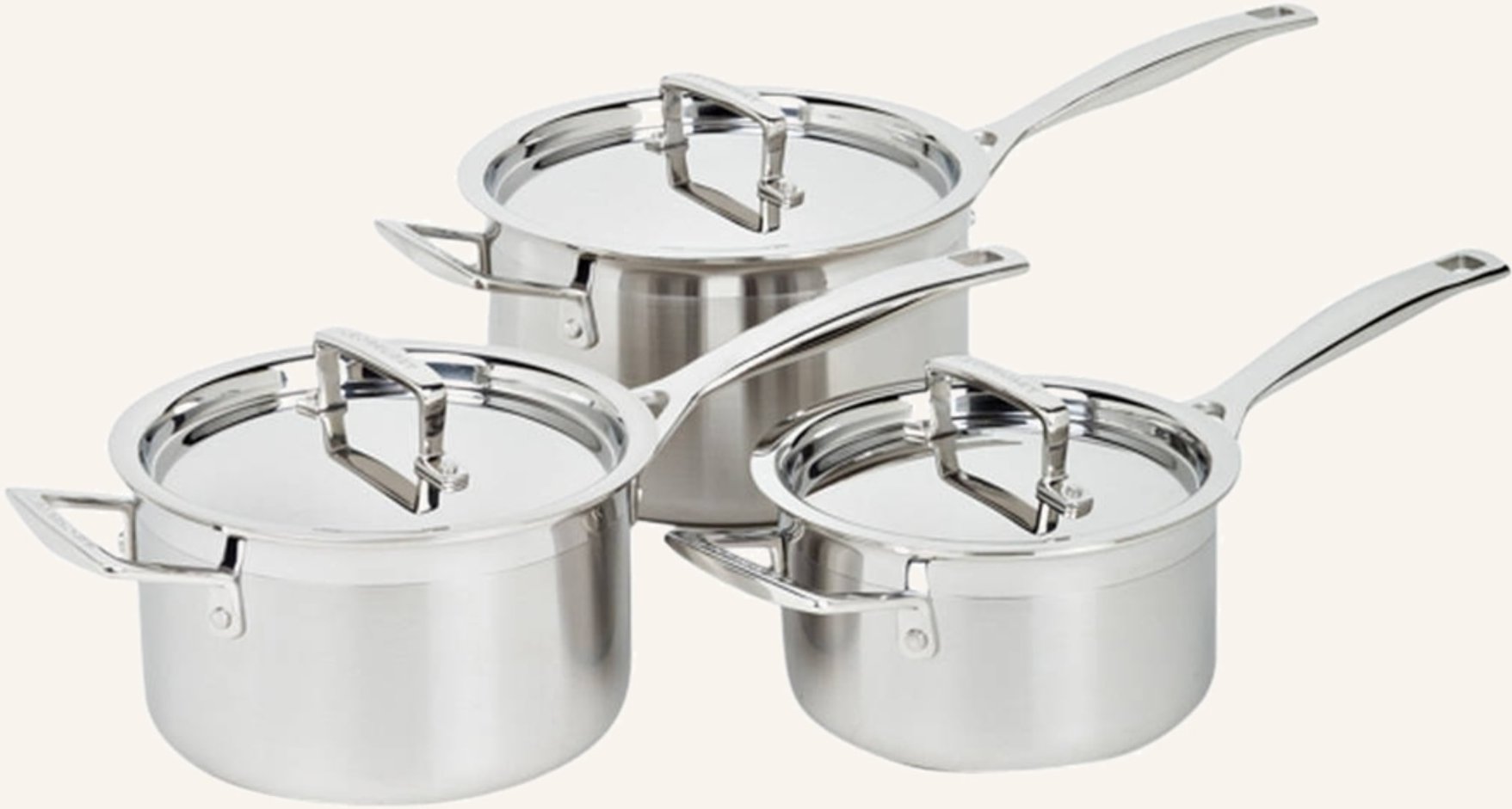 Thumbnail - Le Creuset 3-Tlg.Topf-Set 3-Ply-Plus silber