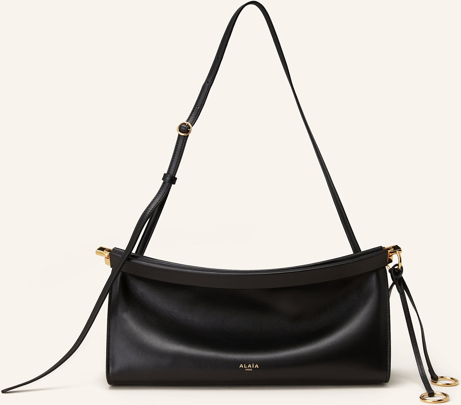 Alaïa Schultertasche East West Medium schwarz