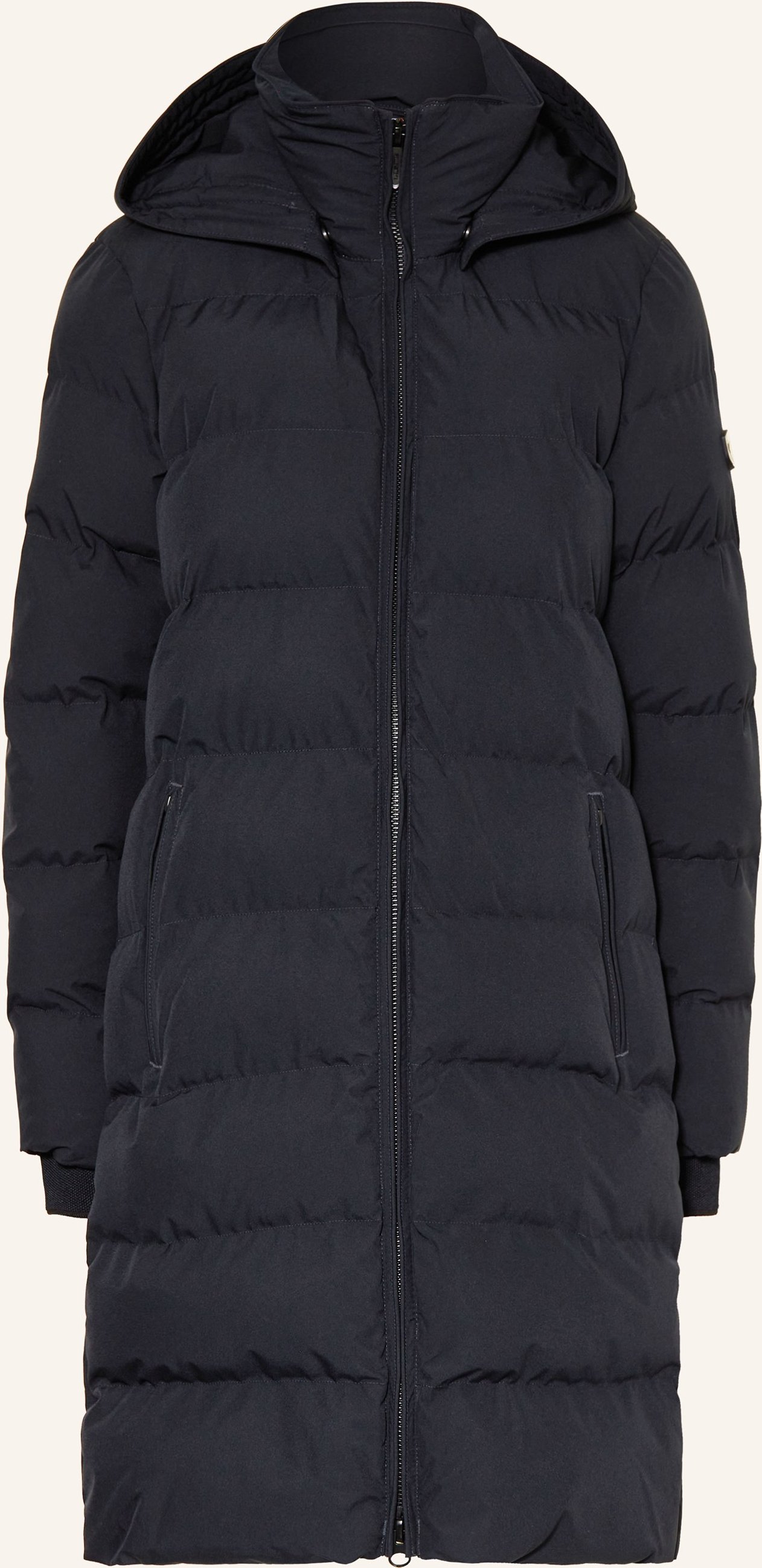 Wellensteyn Steppmantel Goldmine Long Mit Dupont™ Sorona®-Isolierung Und Abnehmbarer Kapuze blau