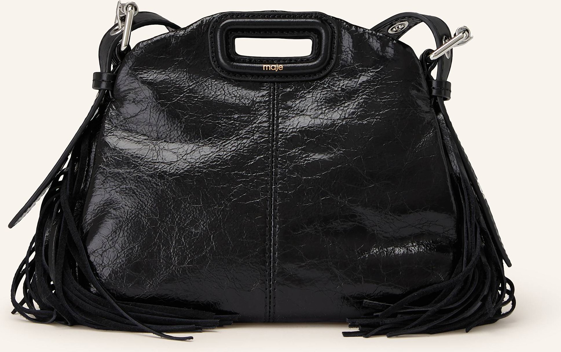 Maje Schultertasche schwarz