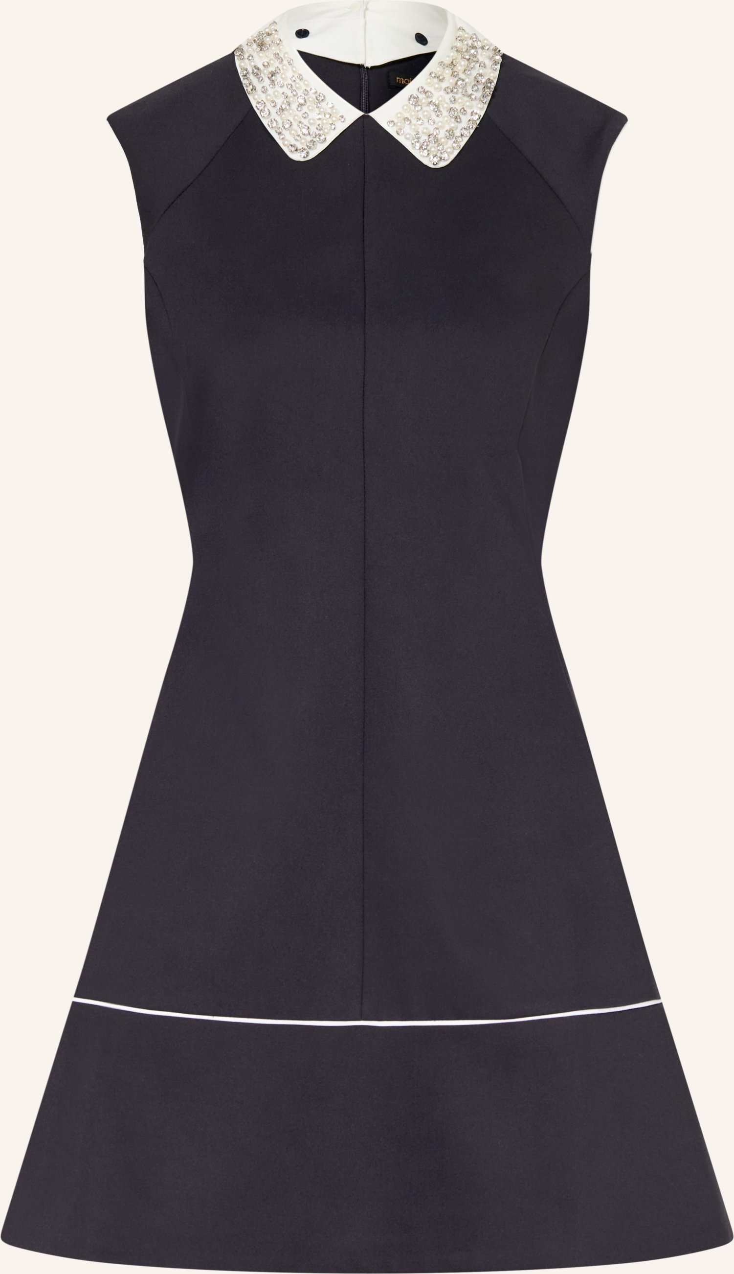 Maje Kleid Mit Abnehmbarem Kragen Und Schmucksteinen blau