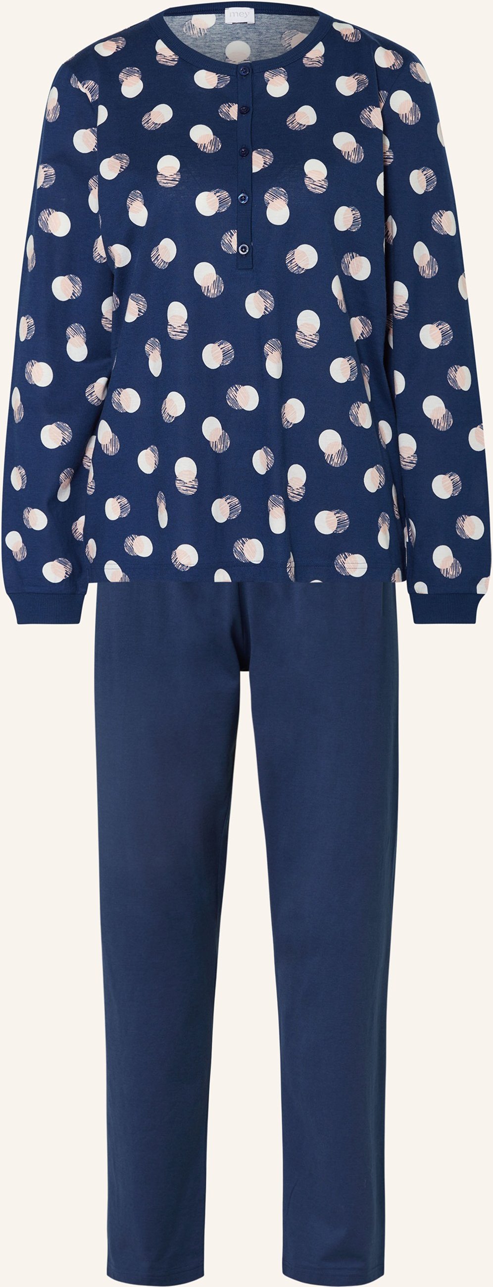 Mey Schlafanzug Serie Scribbled Dots blau