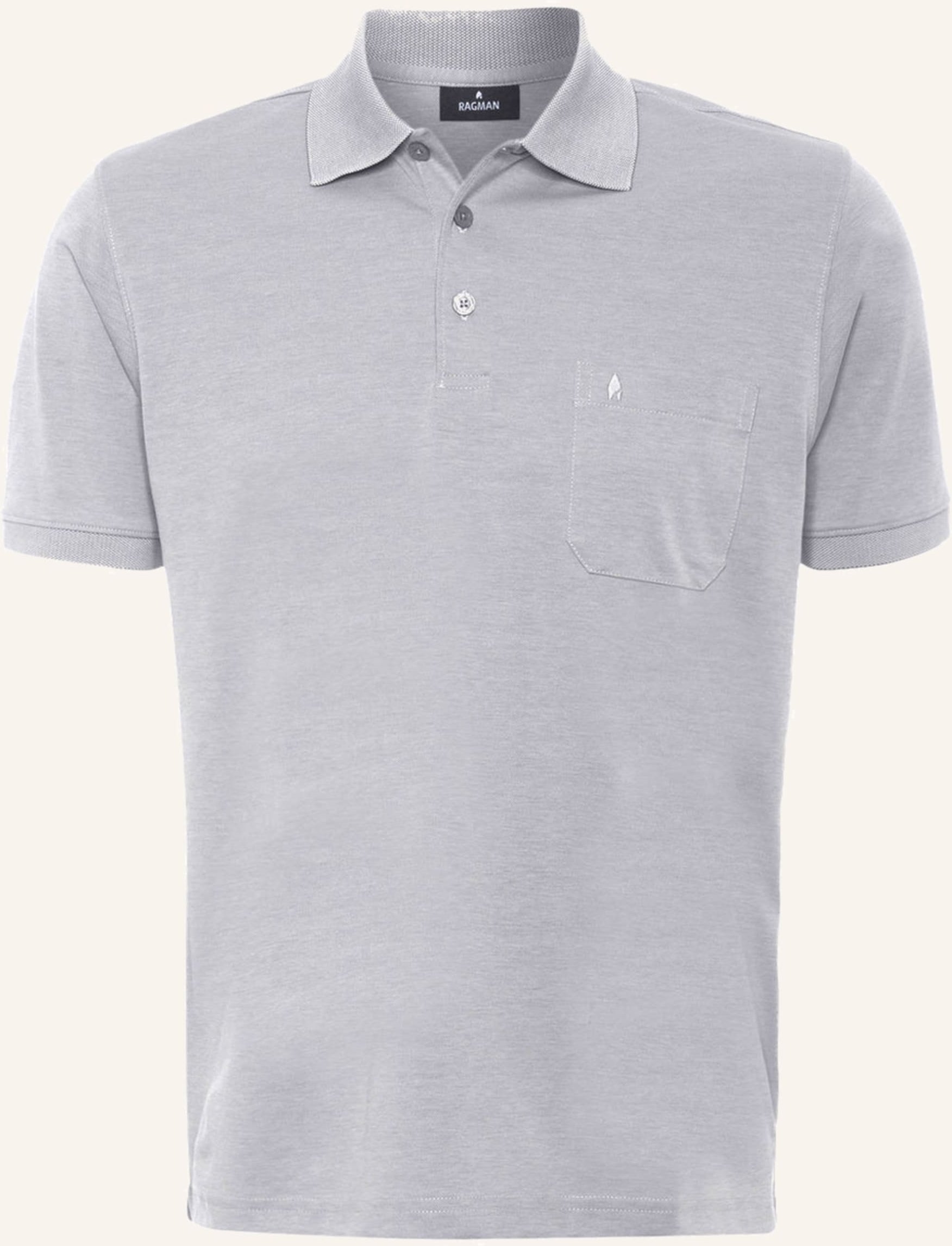 Ragman Piqué-Poloshirt grau