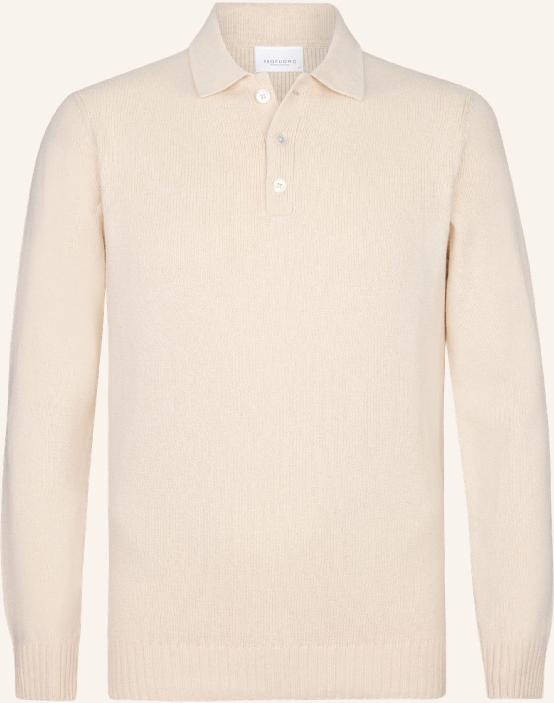 Profuomo Polo Langarm weiss