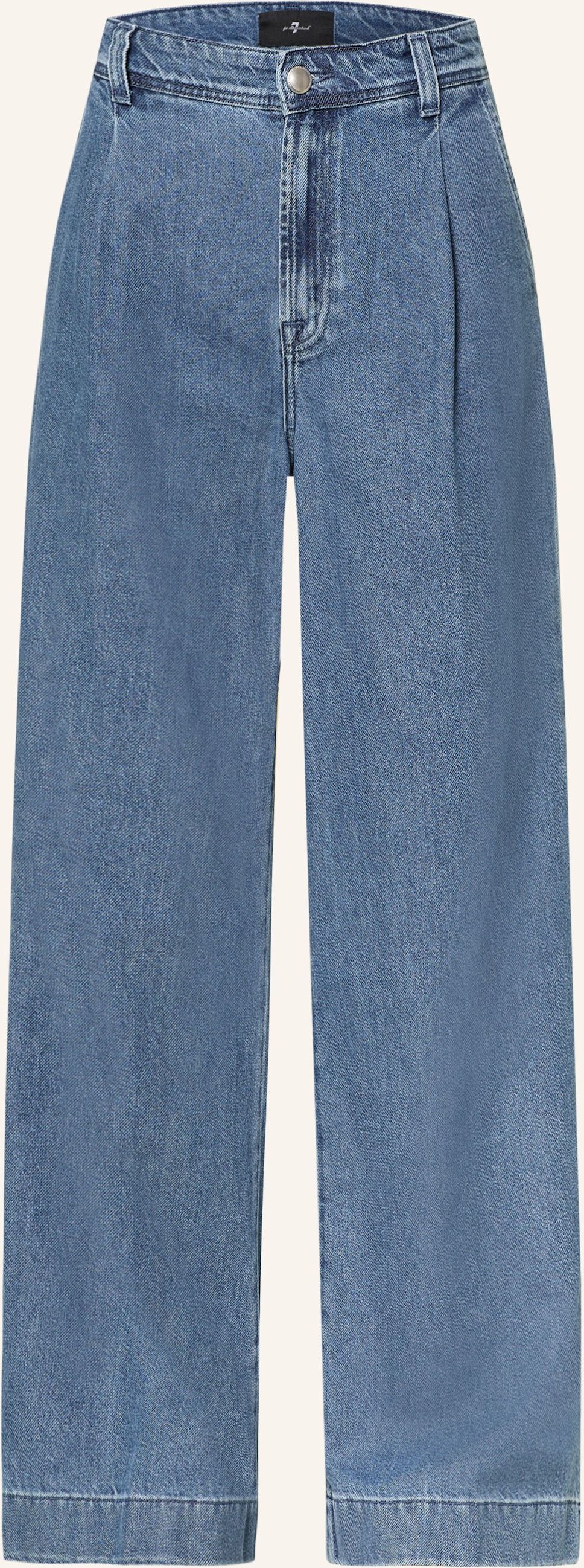 7 For All Mankind Wide Leg Jeans Pleated Trouser blau