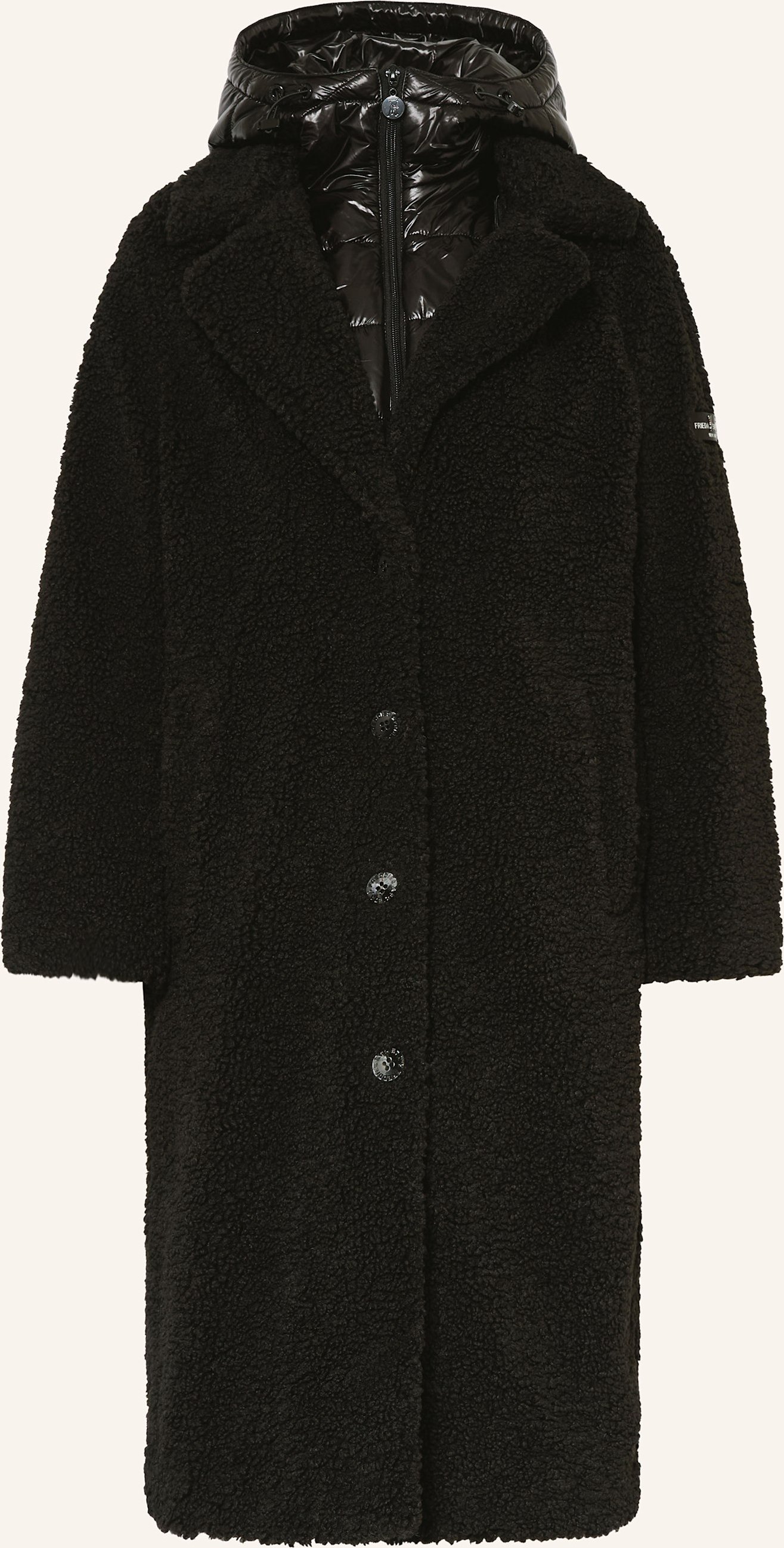 Frieda & Freddies Teddyfell-Mantel Ginez schwarz