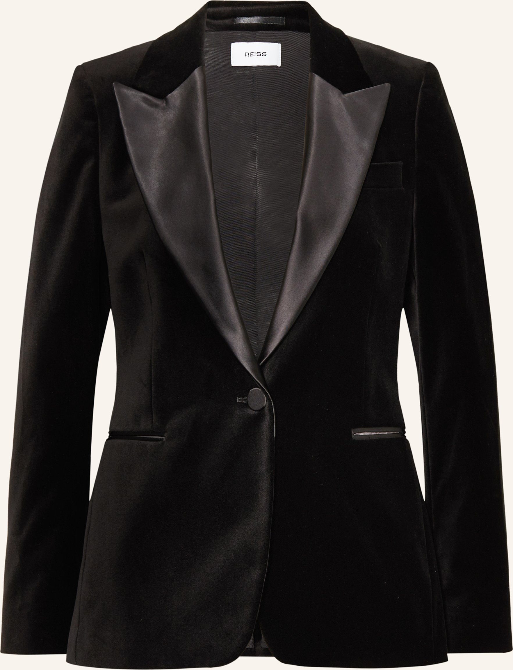 Reiss Samtblazer Myrtle schwarz