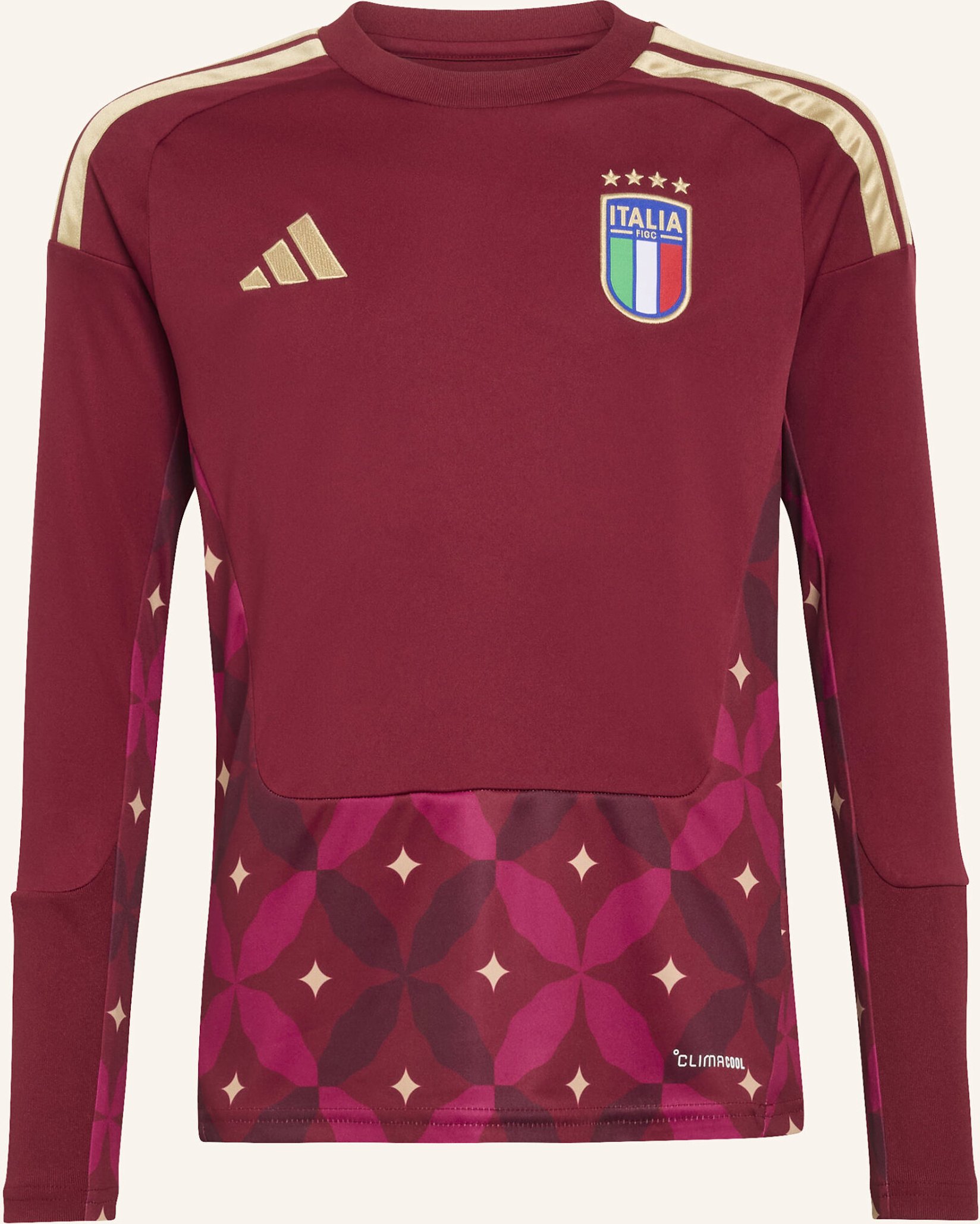 Adidas Italien 26 Torwart Langarm-Heimtrikot Kinder rot