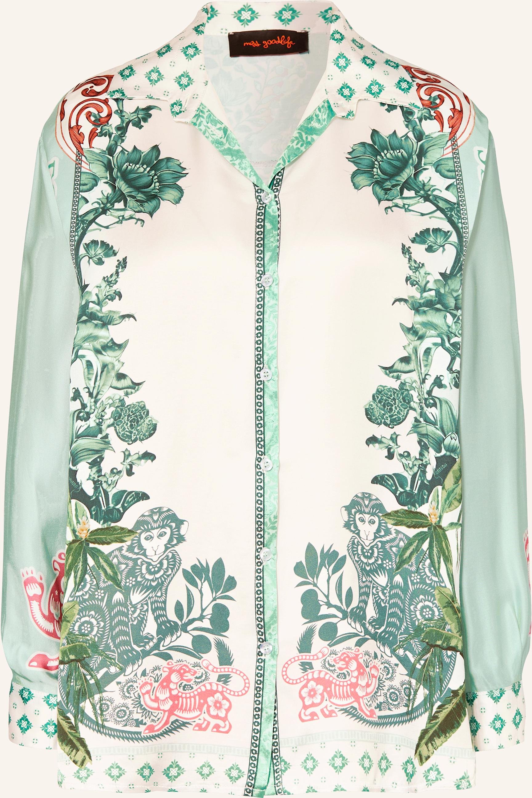 Miss Goodlife Hemdbluse Aus Satin gruen