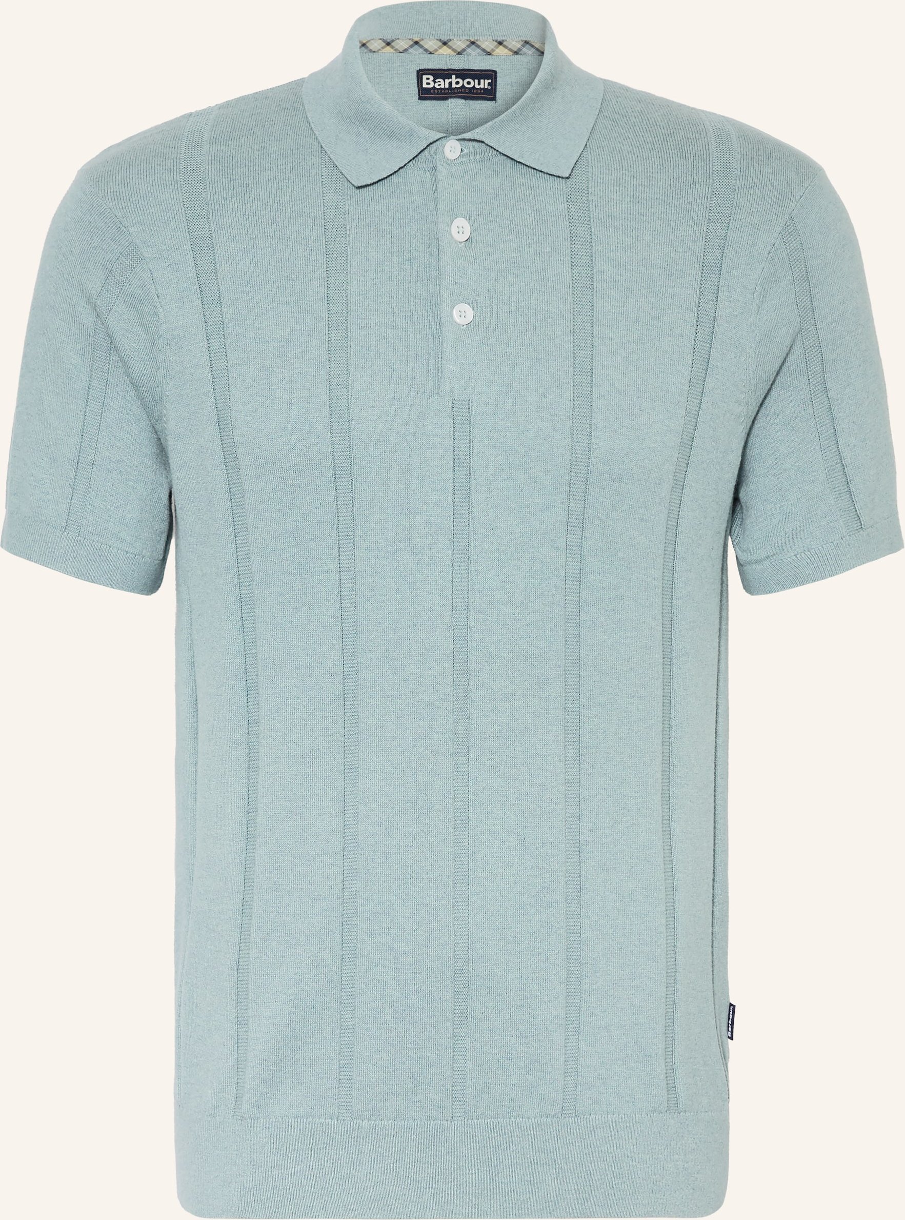 Barbour Strick-Poloshirt Wellburn gruen