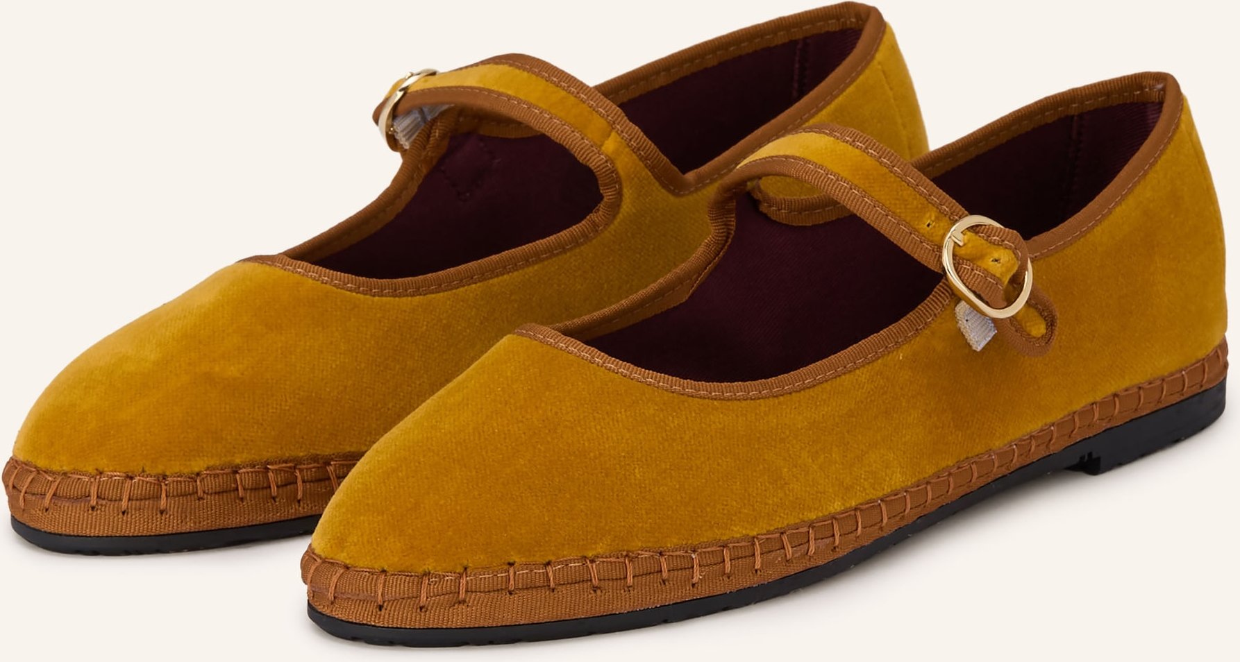 Flabelus Mary-Jane-Ballerinas Amaranta gelb