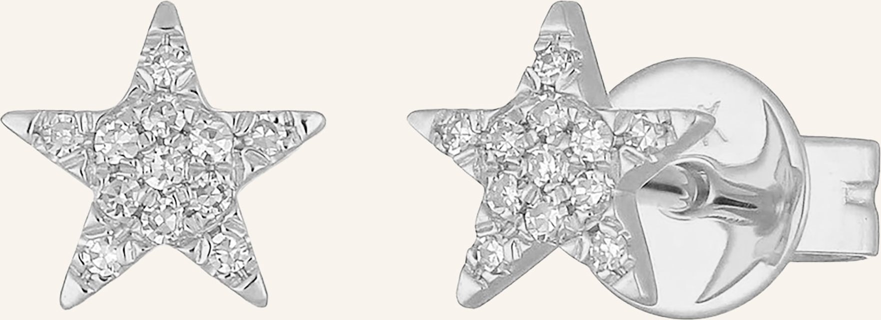 Leaf Ohrstecker Star 18 Karat Weißgold Mit Diamanten silber