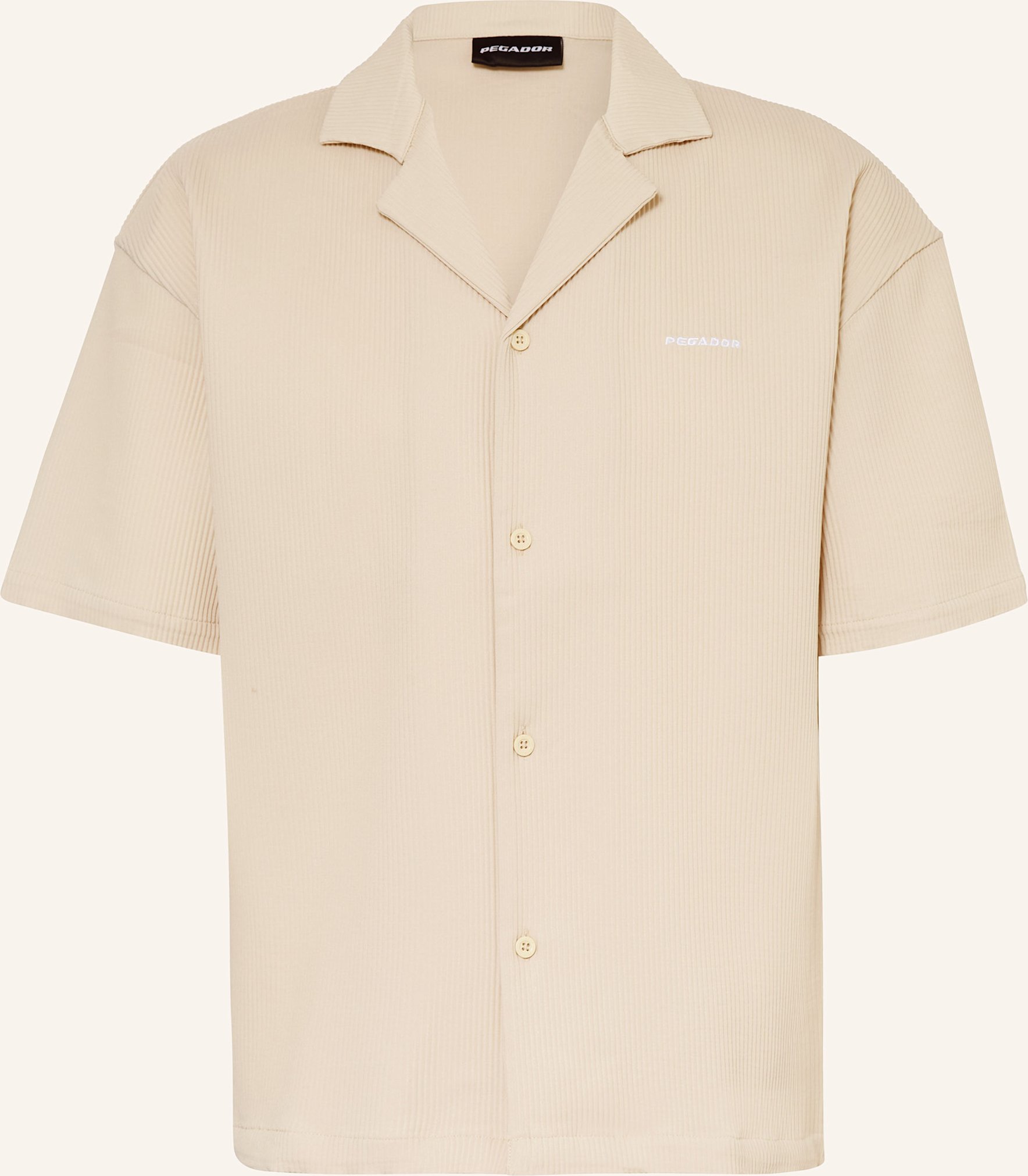 Pegador Resorthemd Troy Comfort Fit Mit Plissees beige