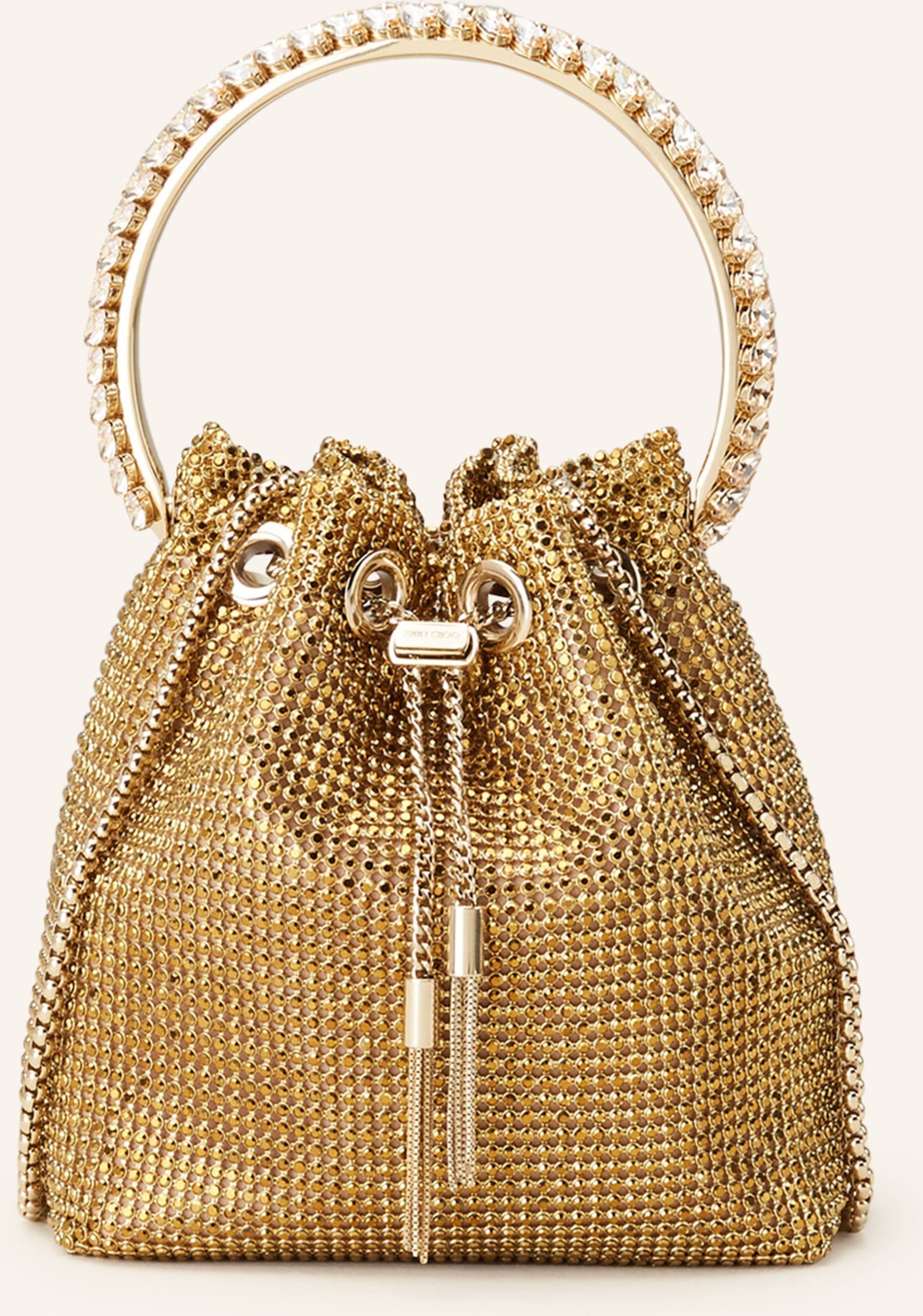 Jimmy Choo Beuteltasche Bon Bon Mit Schmucksteinen gold