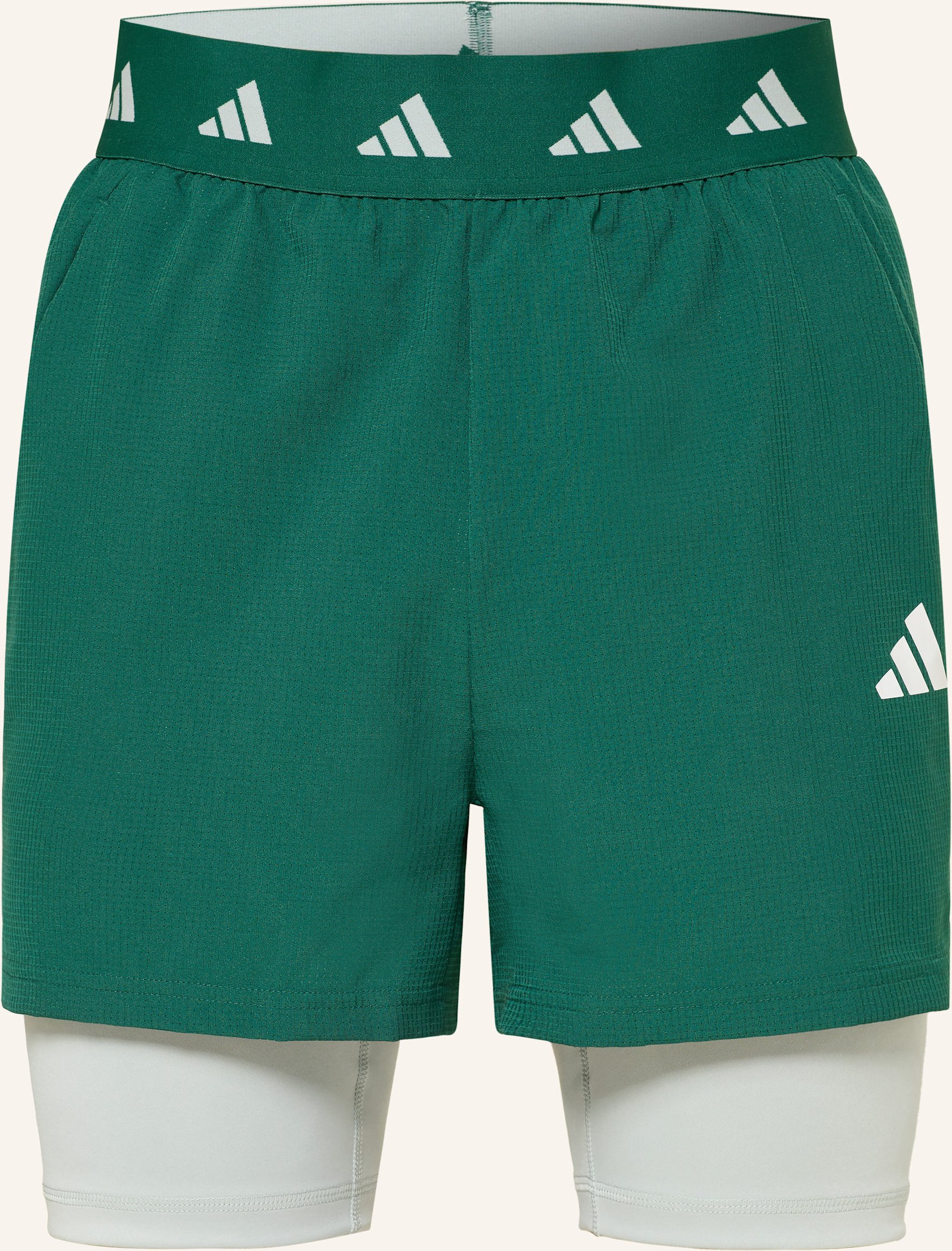 Adidas 2-in1-Trainingsshorts Gym+ gruen