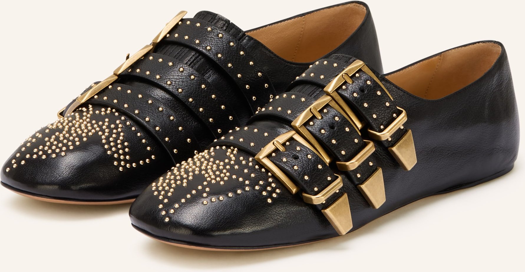 Chloé Ballerinas Susan Mit Nieten schwarz