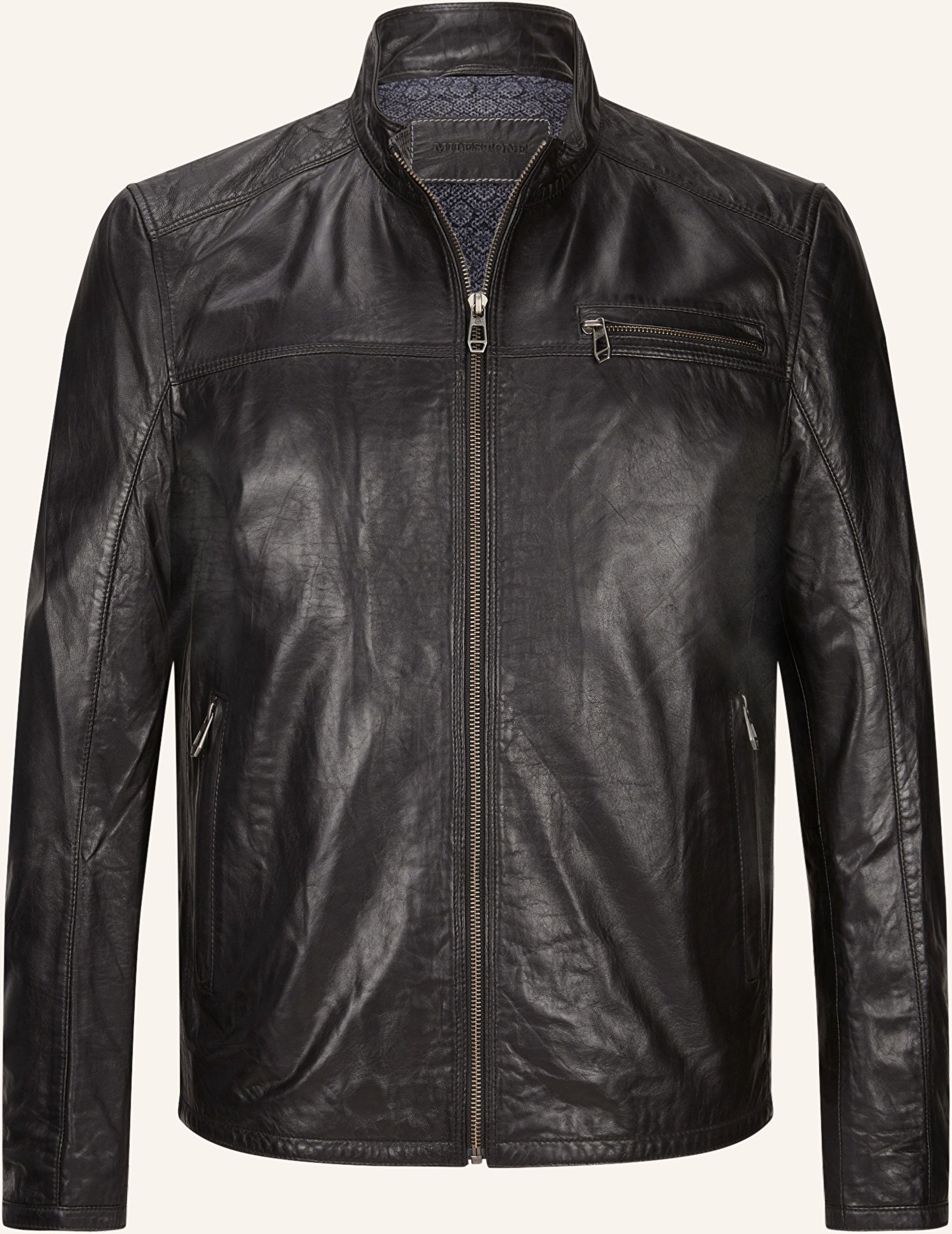 Milestone Lederjacke Msmarco schwarz
