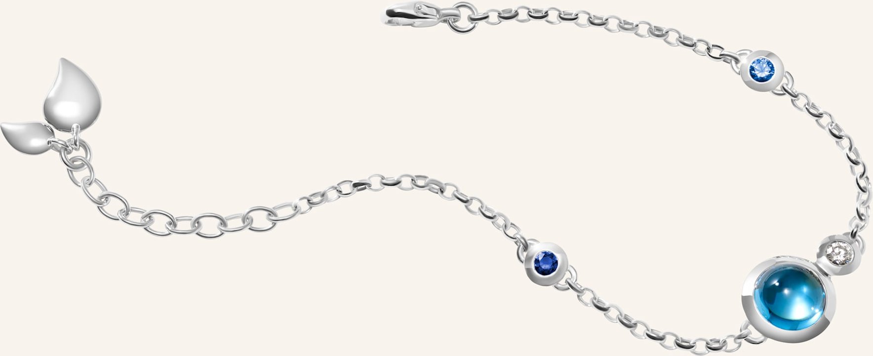 Tamara Comolli Armband Bracelet Bouton Mini Chain 'Ocean' - Small/Medium 18k Weißgold silber