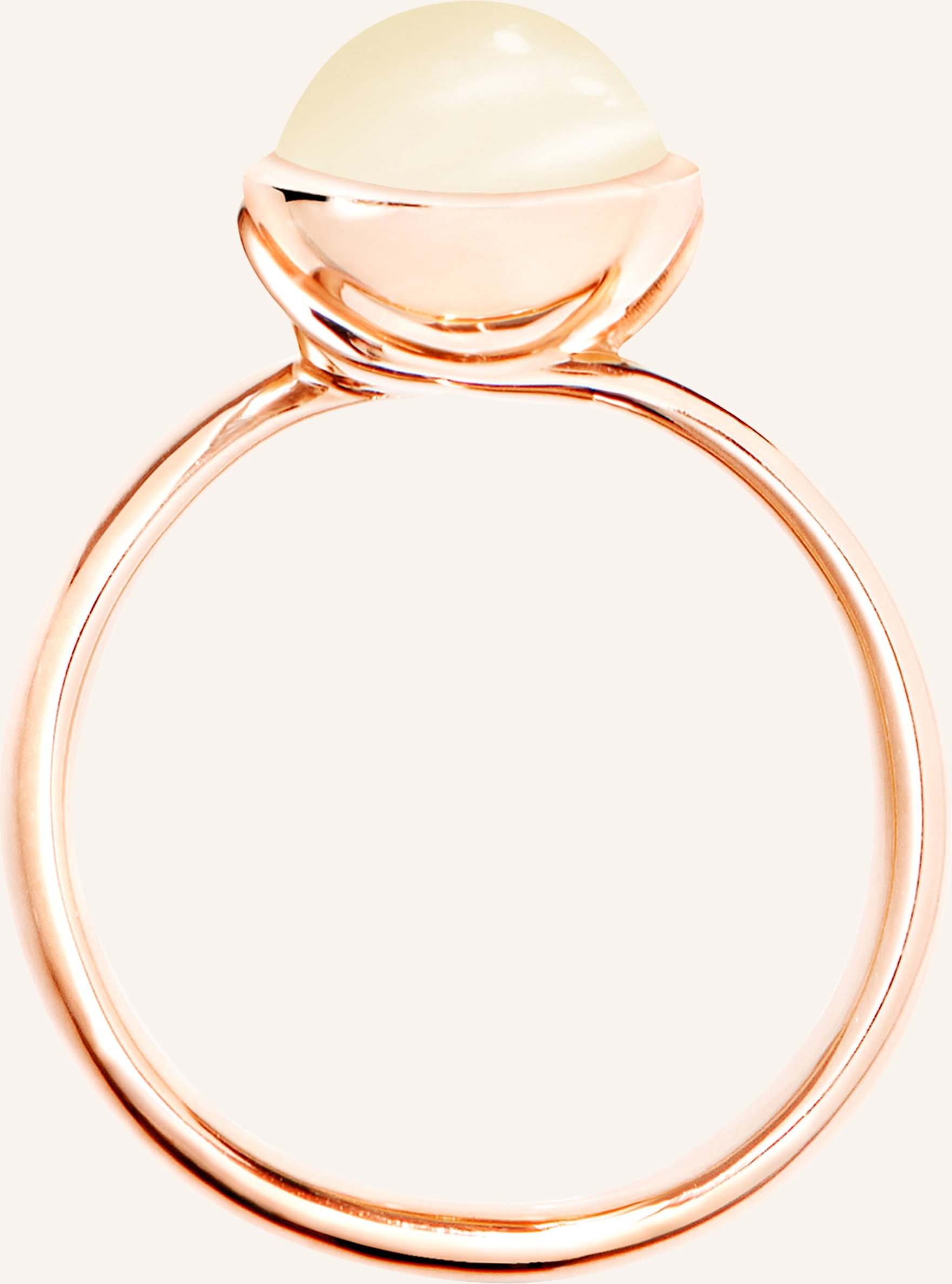 Tamara Comolli Ring Ring Bouton Small Moonstone Sand/White Aus 18k Roségold Sand Mondstein rosegold