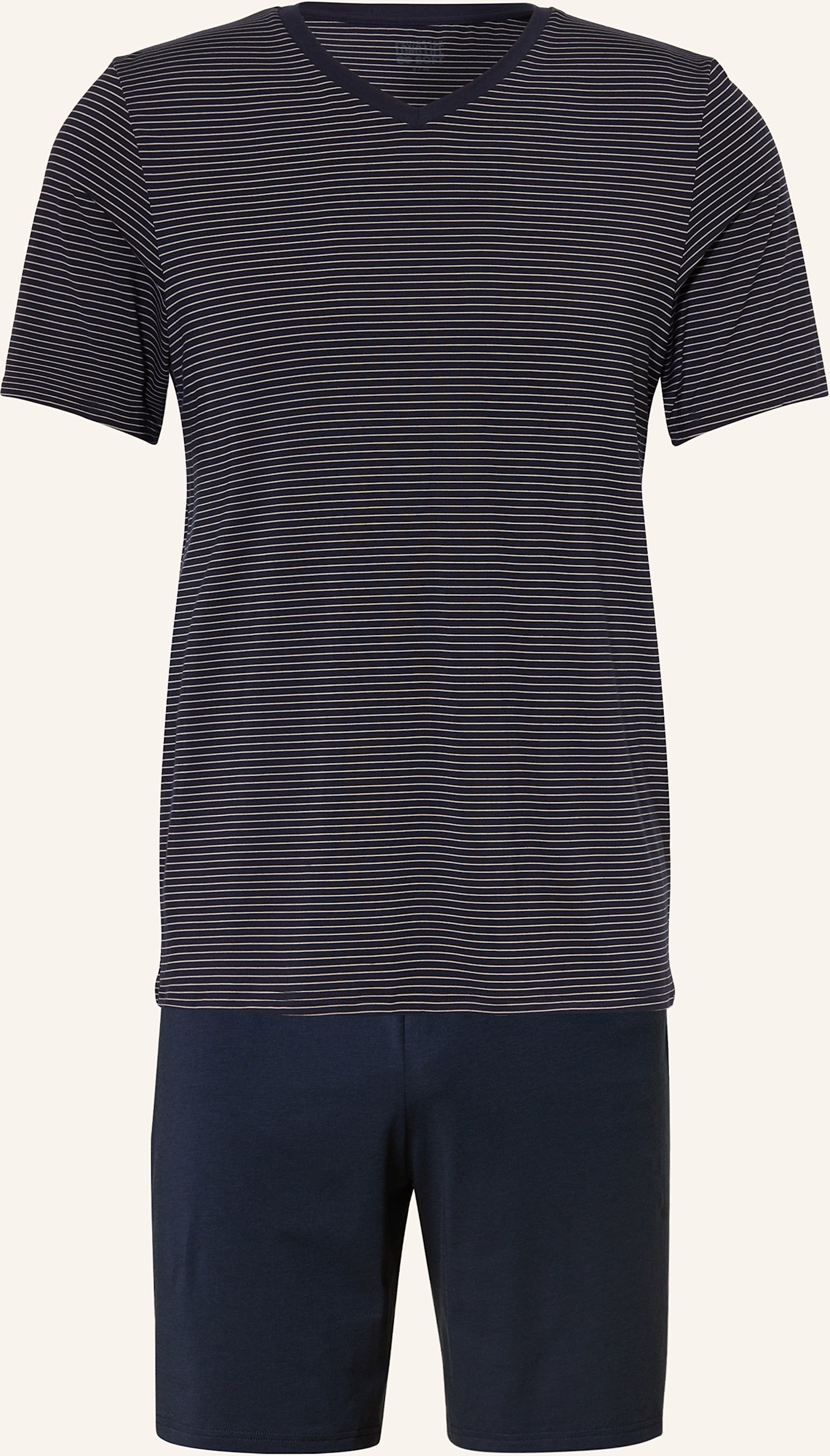 Schiesser Shorty-Schlafanzug Long Life Soft blau