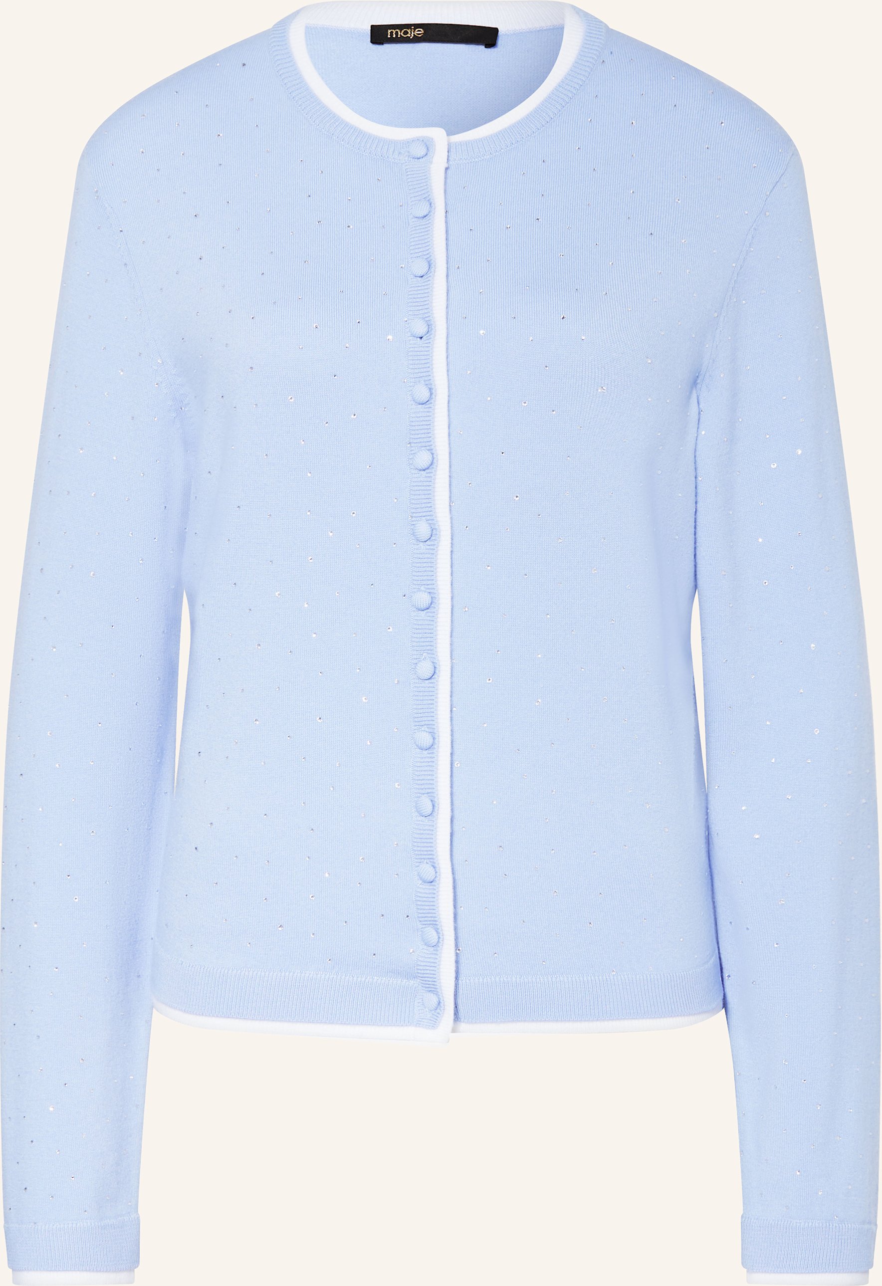 Thumbnail - Maje Strickjacke Mit Schmucksteinen blau