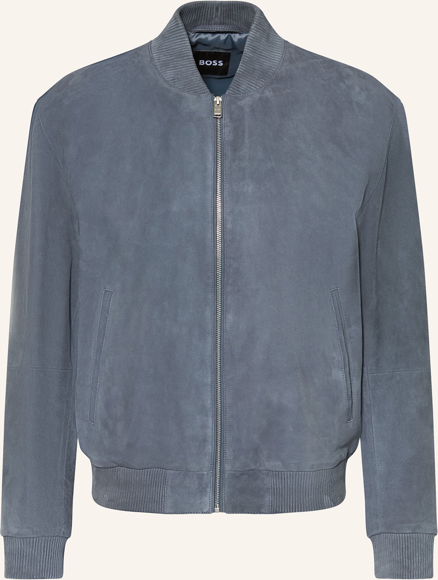 Boss Lederblouson Muller blau