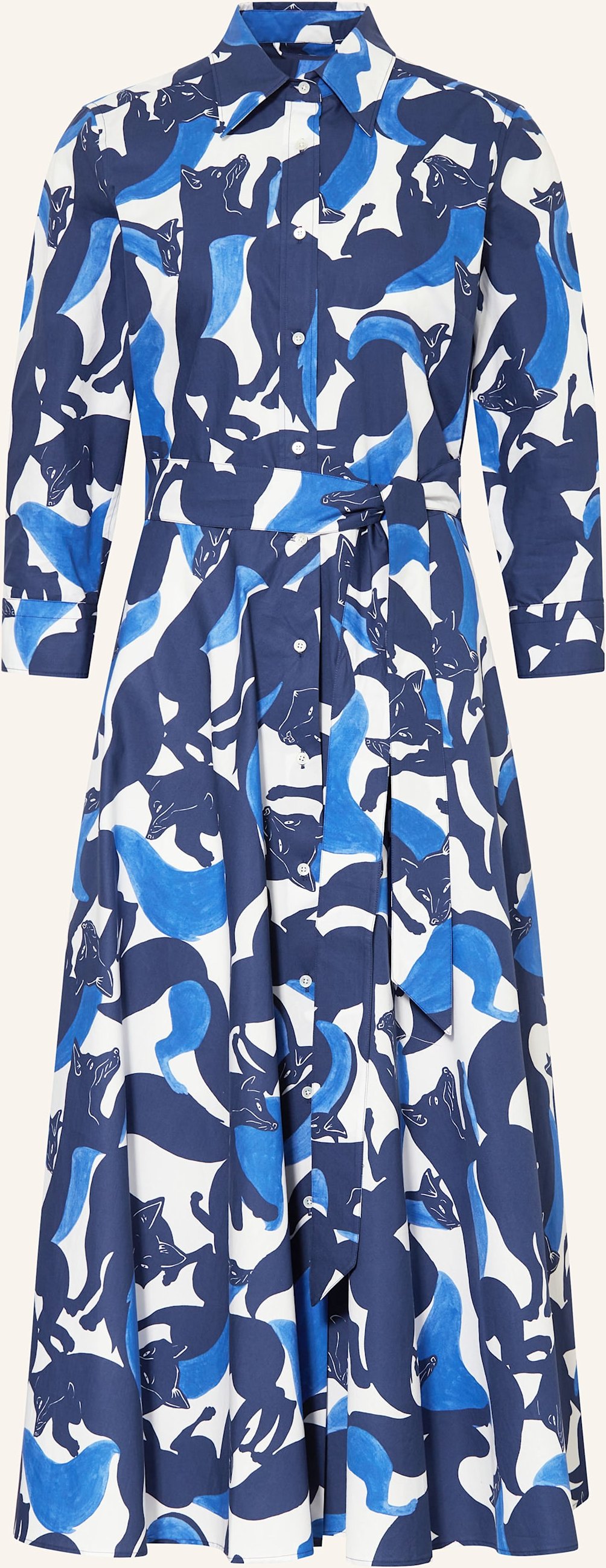 Sara Roka Hemdblusenkleid Davida Mit 3/4-Arm blau