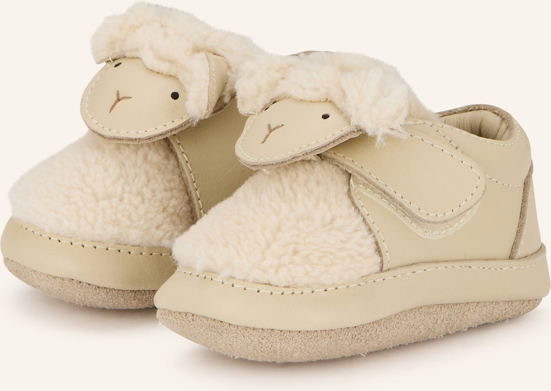 Donsje Krabbelschuhe Matijn Mit Kunstfell weiss