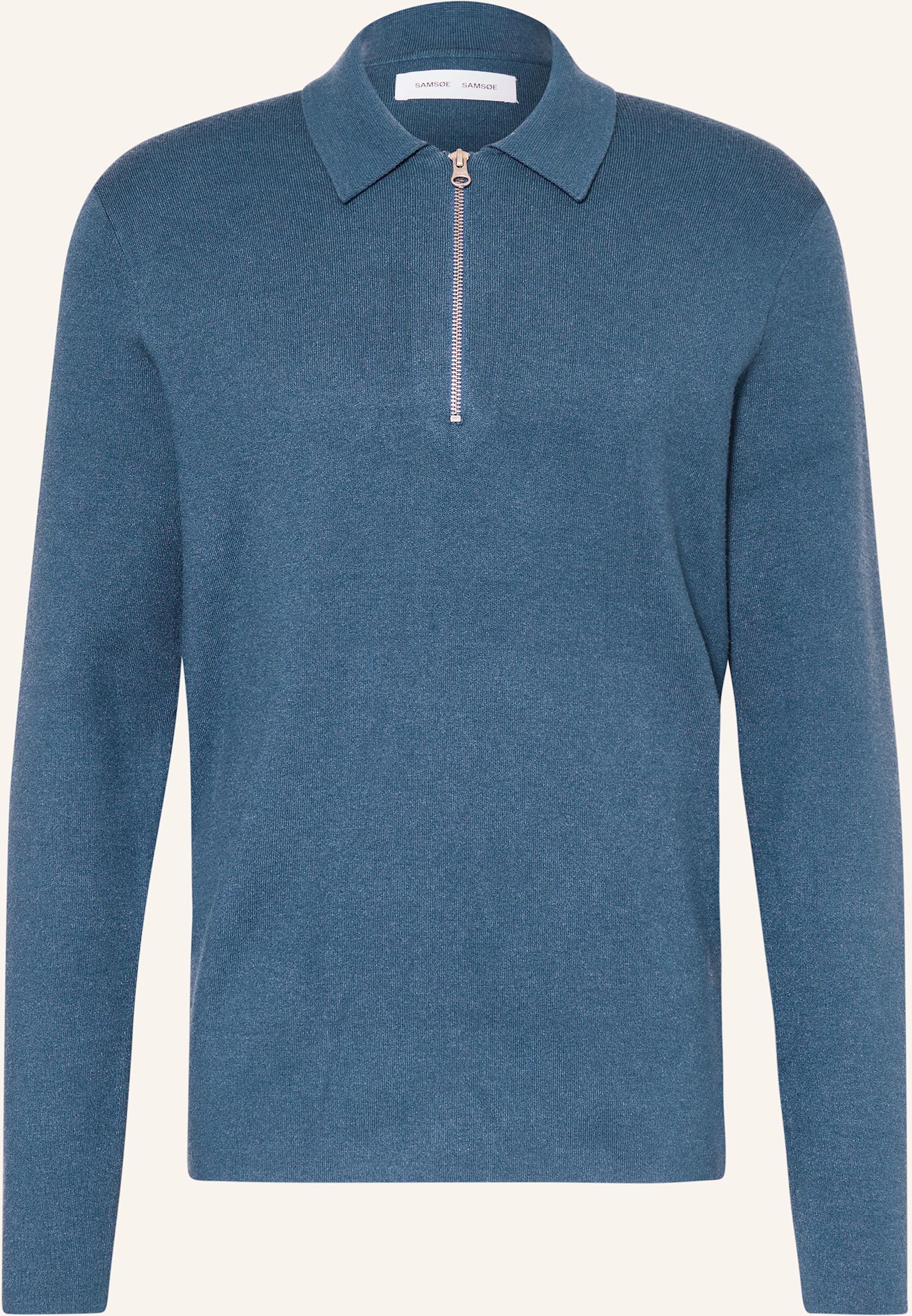Samsøe Samsøe Strick-Poloshirt Guna blau