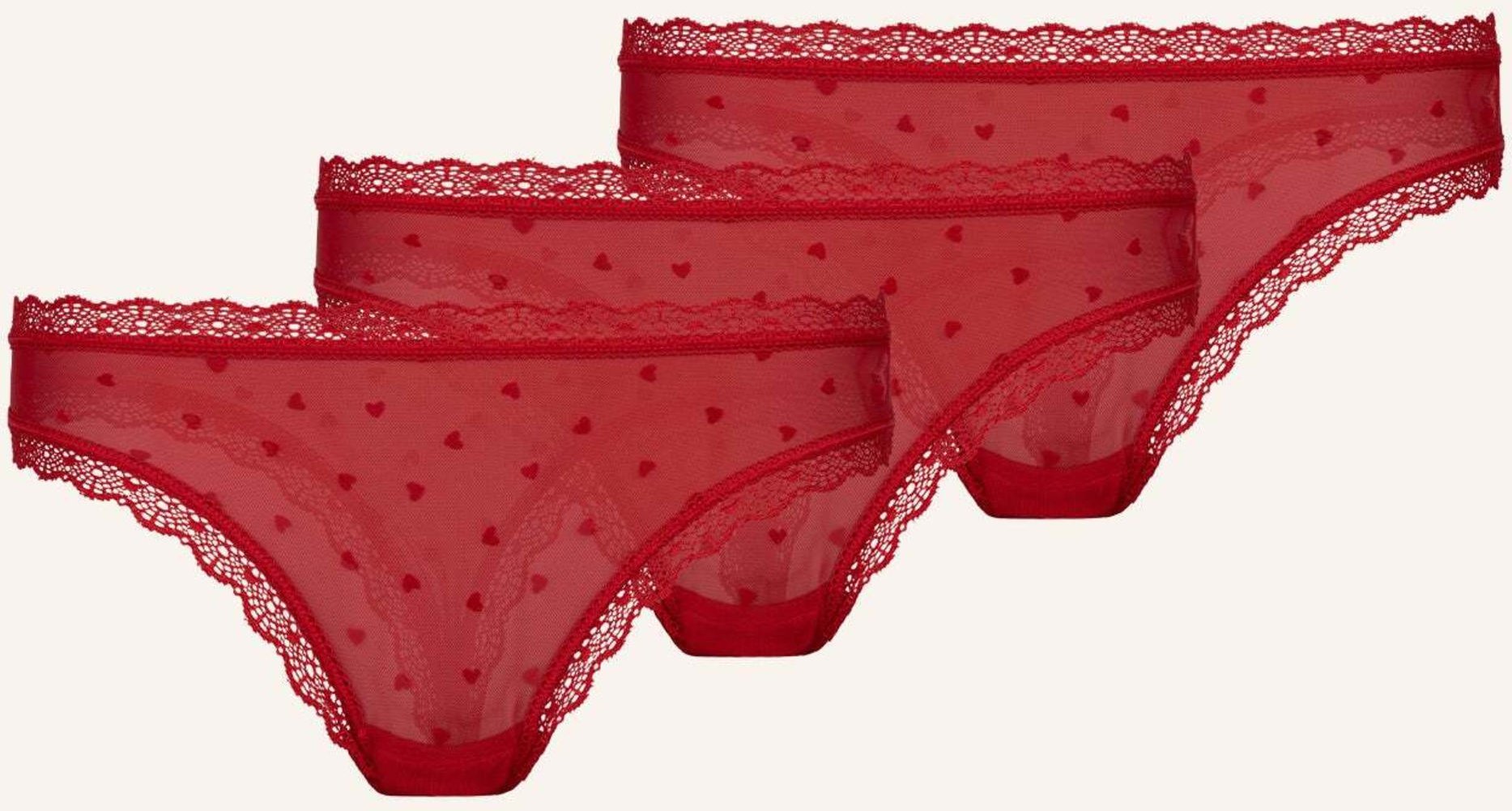 Snocks Tangas Mit Spitze Love rot