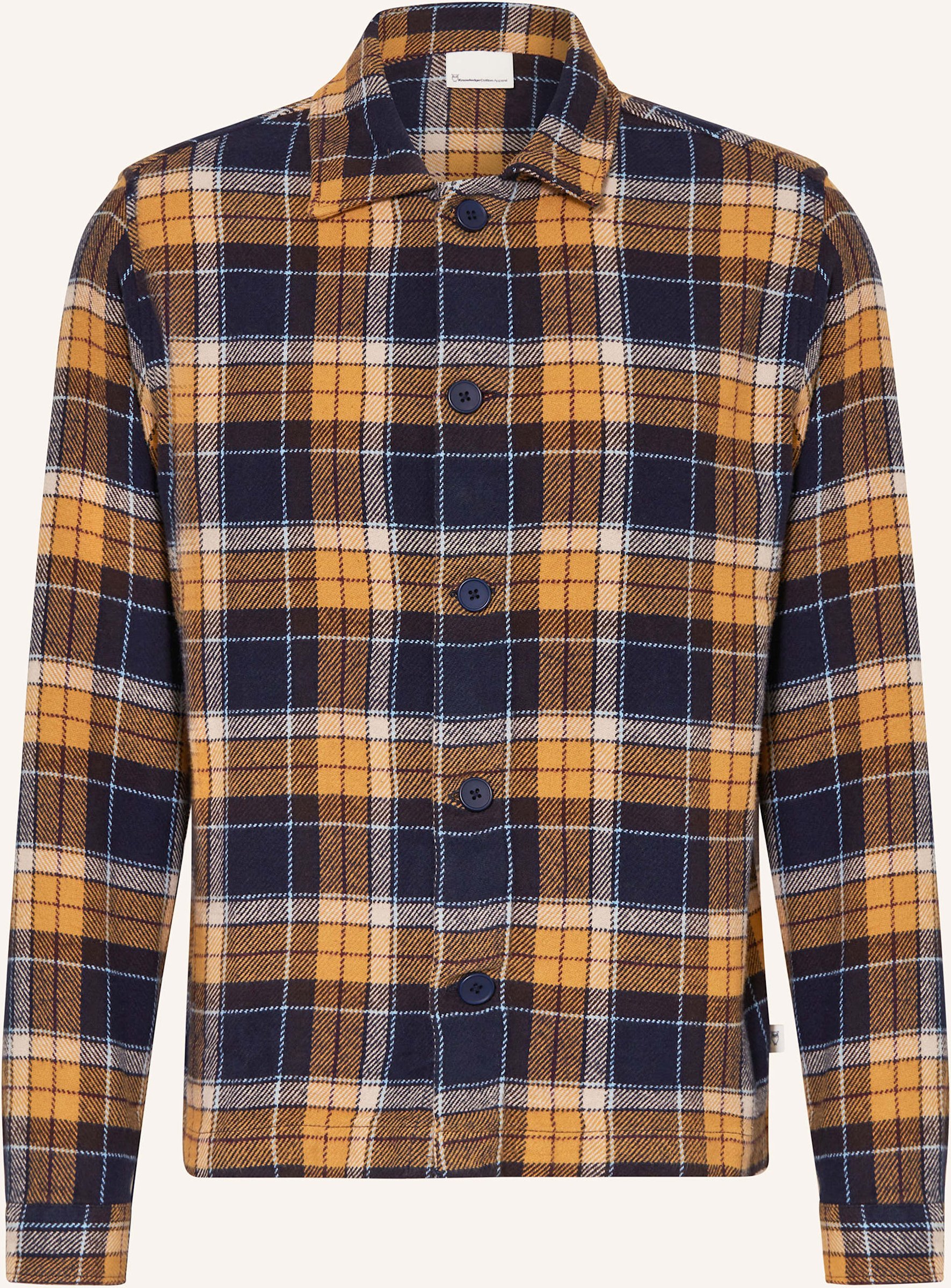 Knowledgecotton Apparel Flanellhemd Regular Fit blau