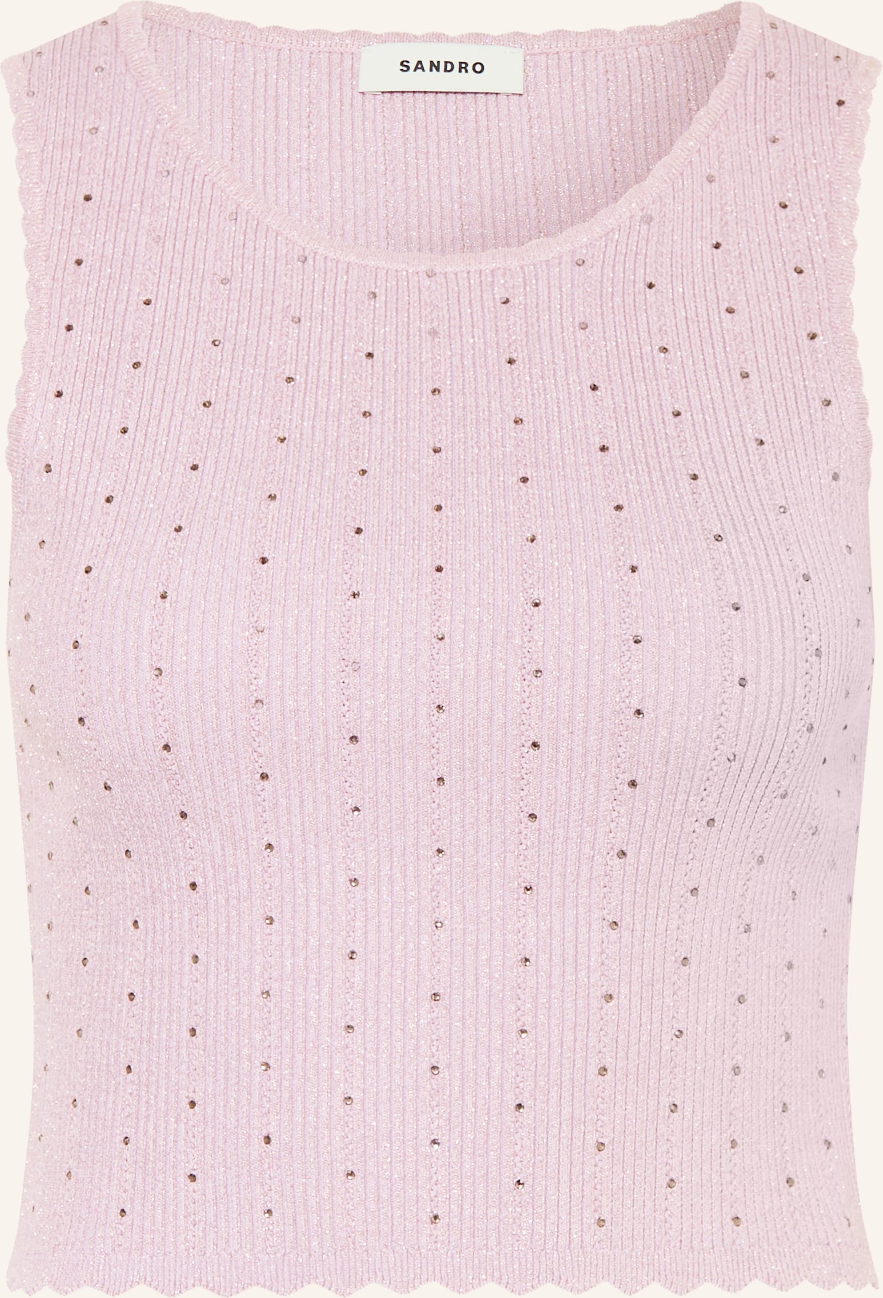 Sandro Stricktop Mit Schmucksteinen lila