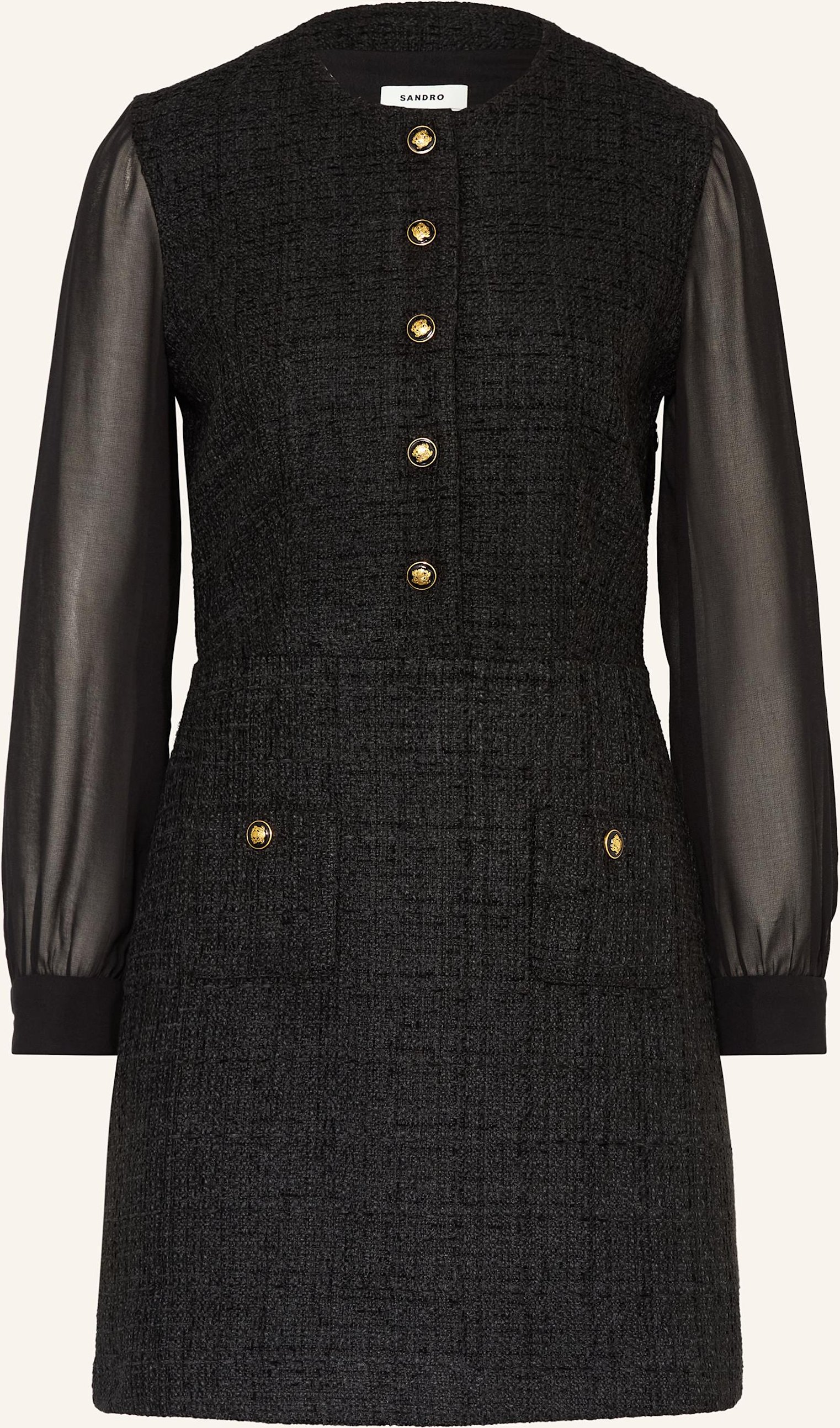 Sandro Tweed-Kleid schwarz