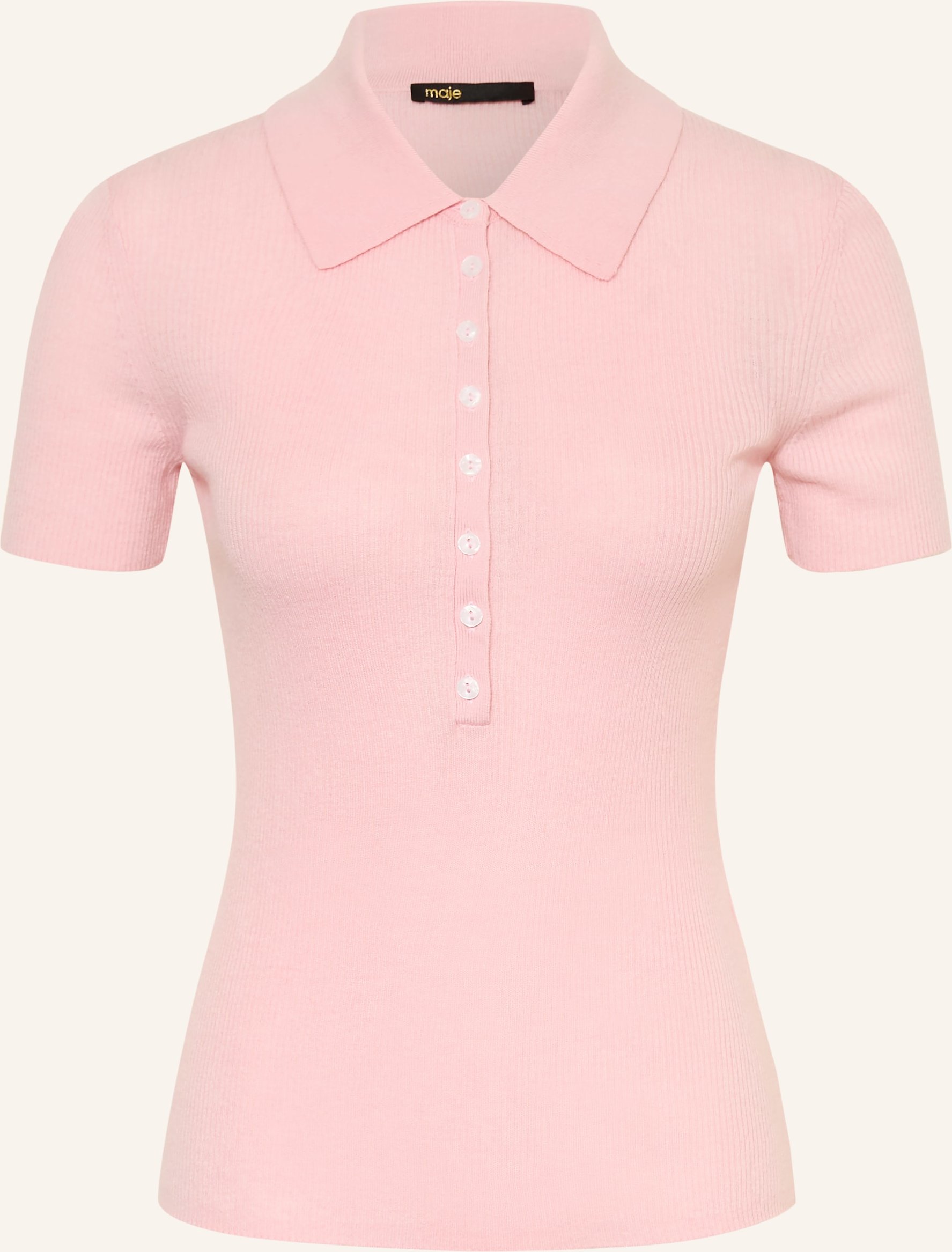 Maje Strick-Poloshirt rosa
