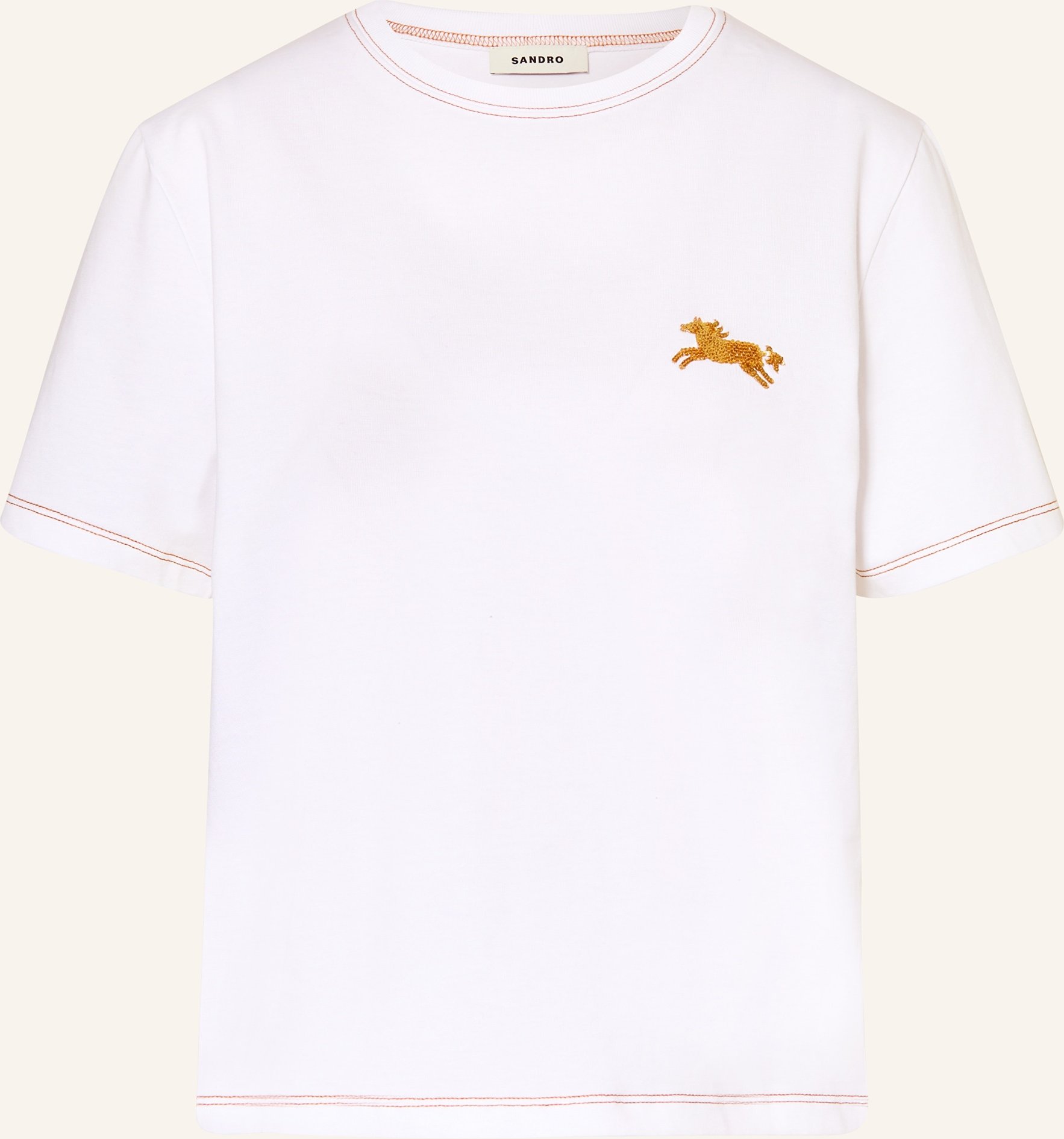 Sandro T-Shirt Mit Pailletten weiss
