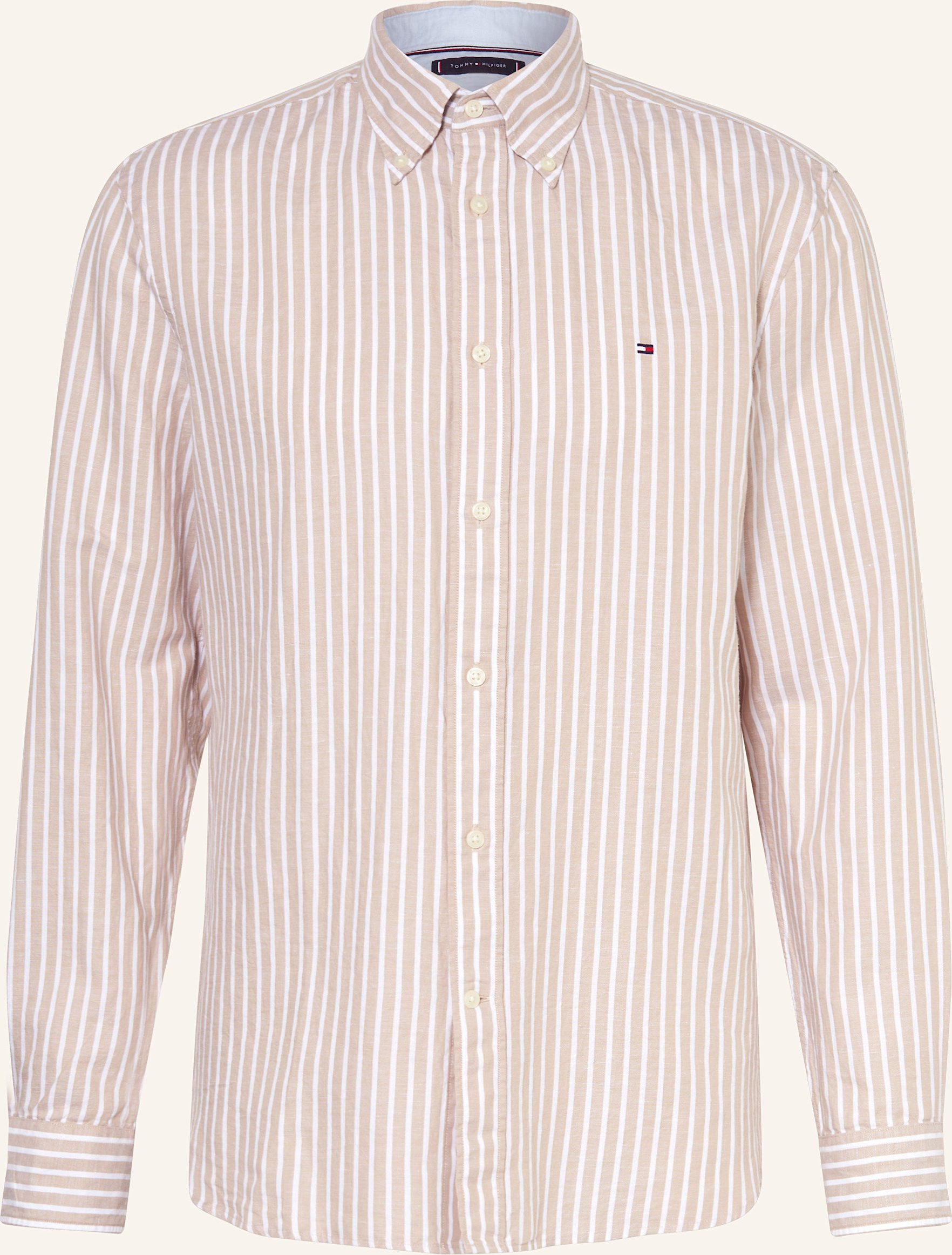 Tommy Hilfiger Hemd Comfort Fit Mit Leinen beige