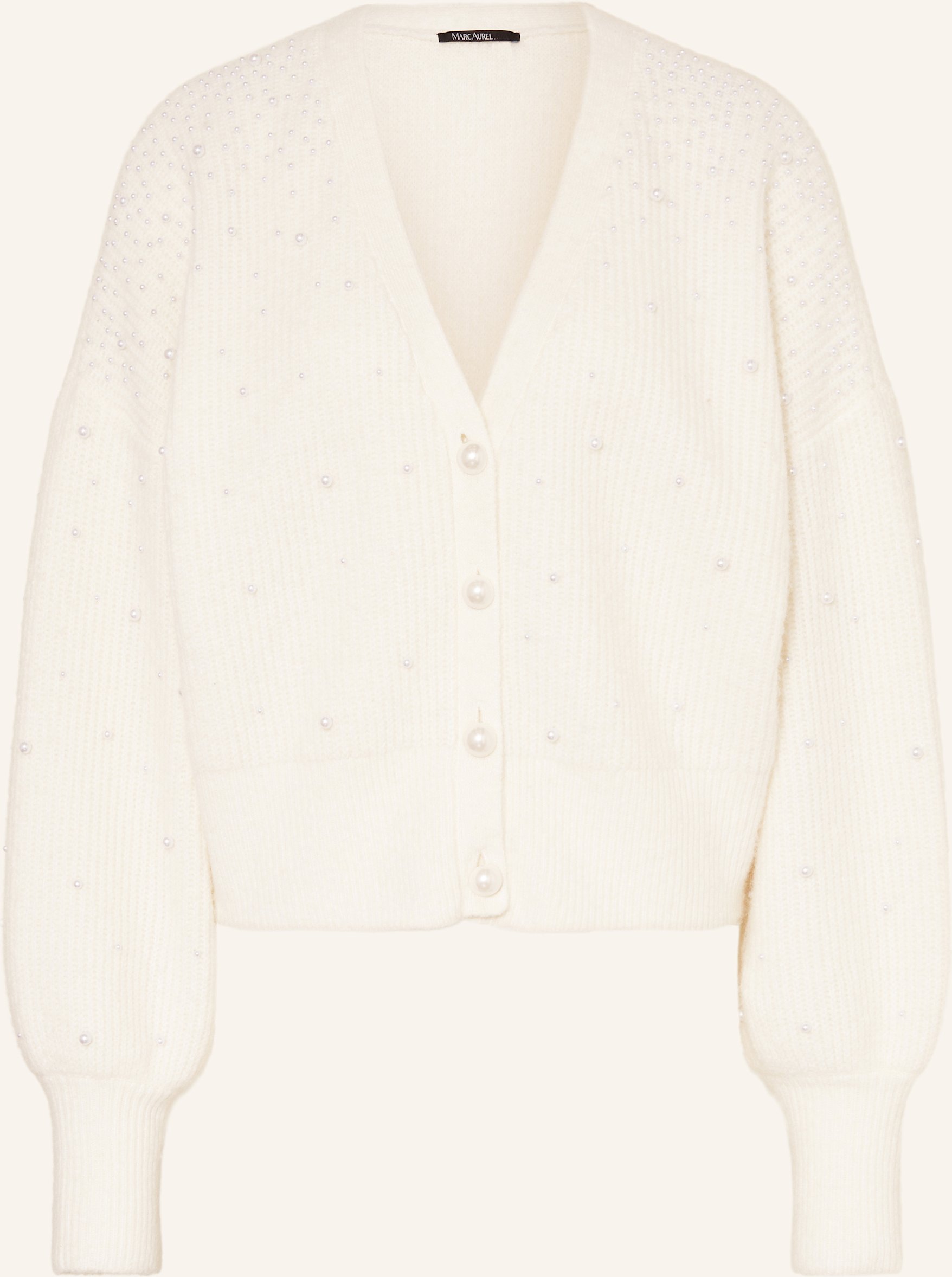 Thumbnail - Marc Aurel Strickjacke Mit Schmuckperlen beige