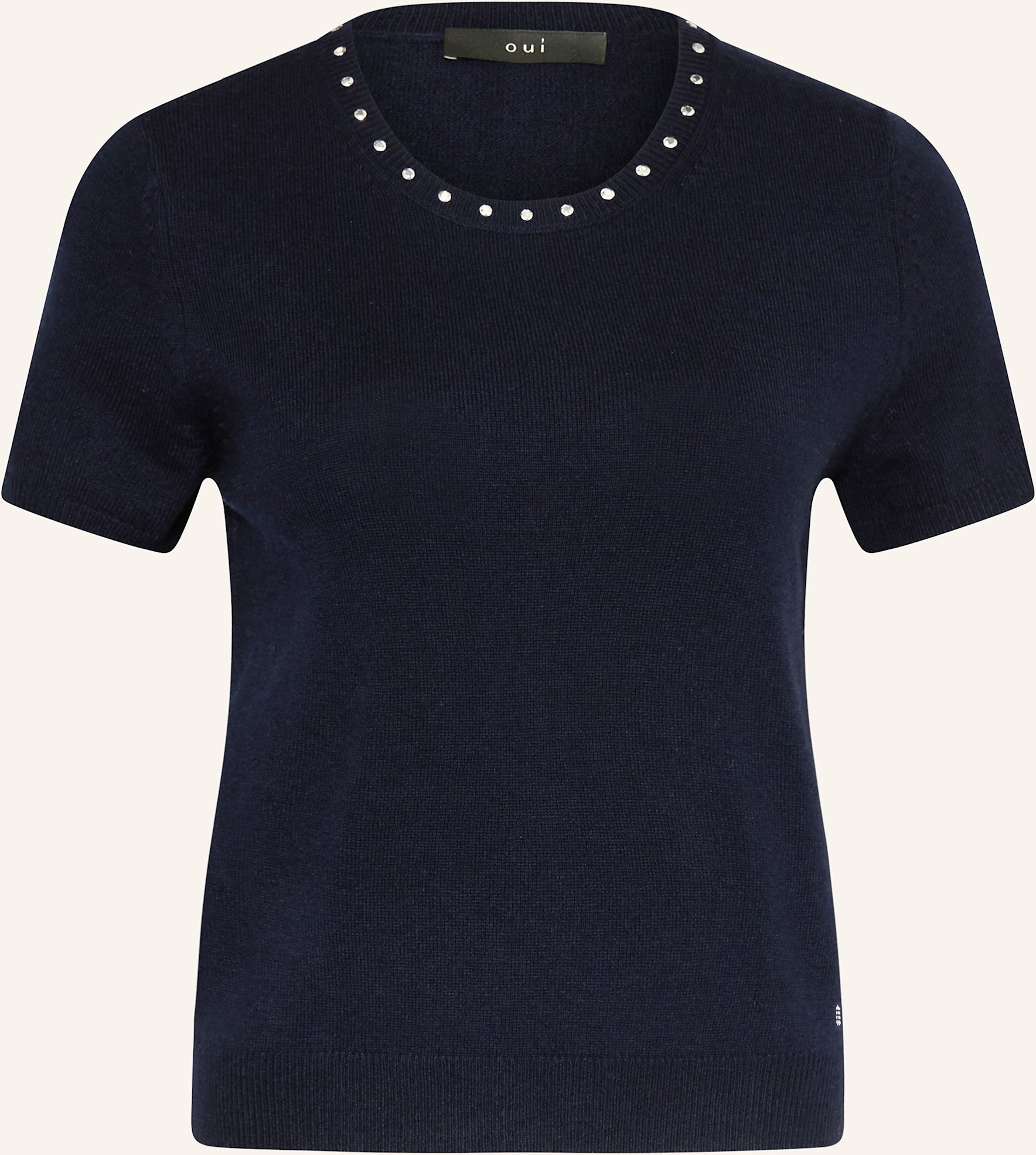 Oui Strickshirt Mit Nieten blau