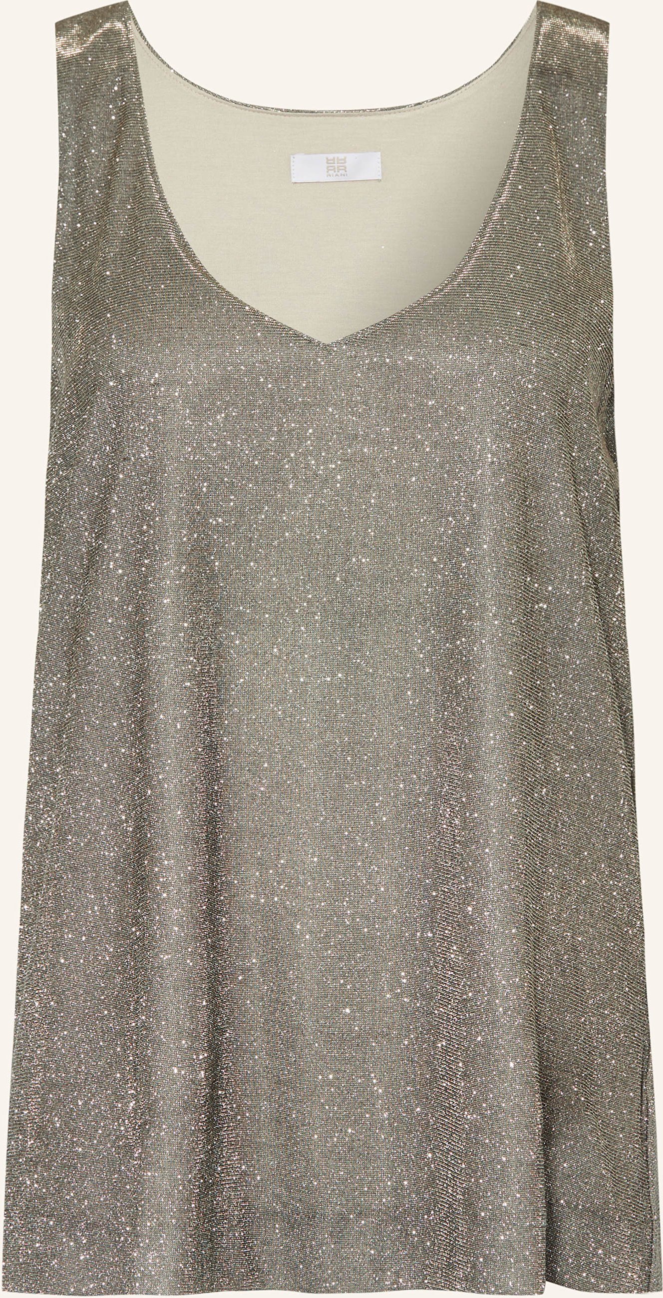 Riani Jerseytop Mit Glitzergarn braun
