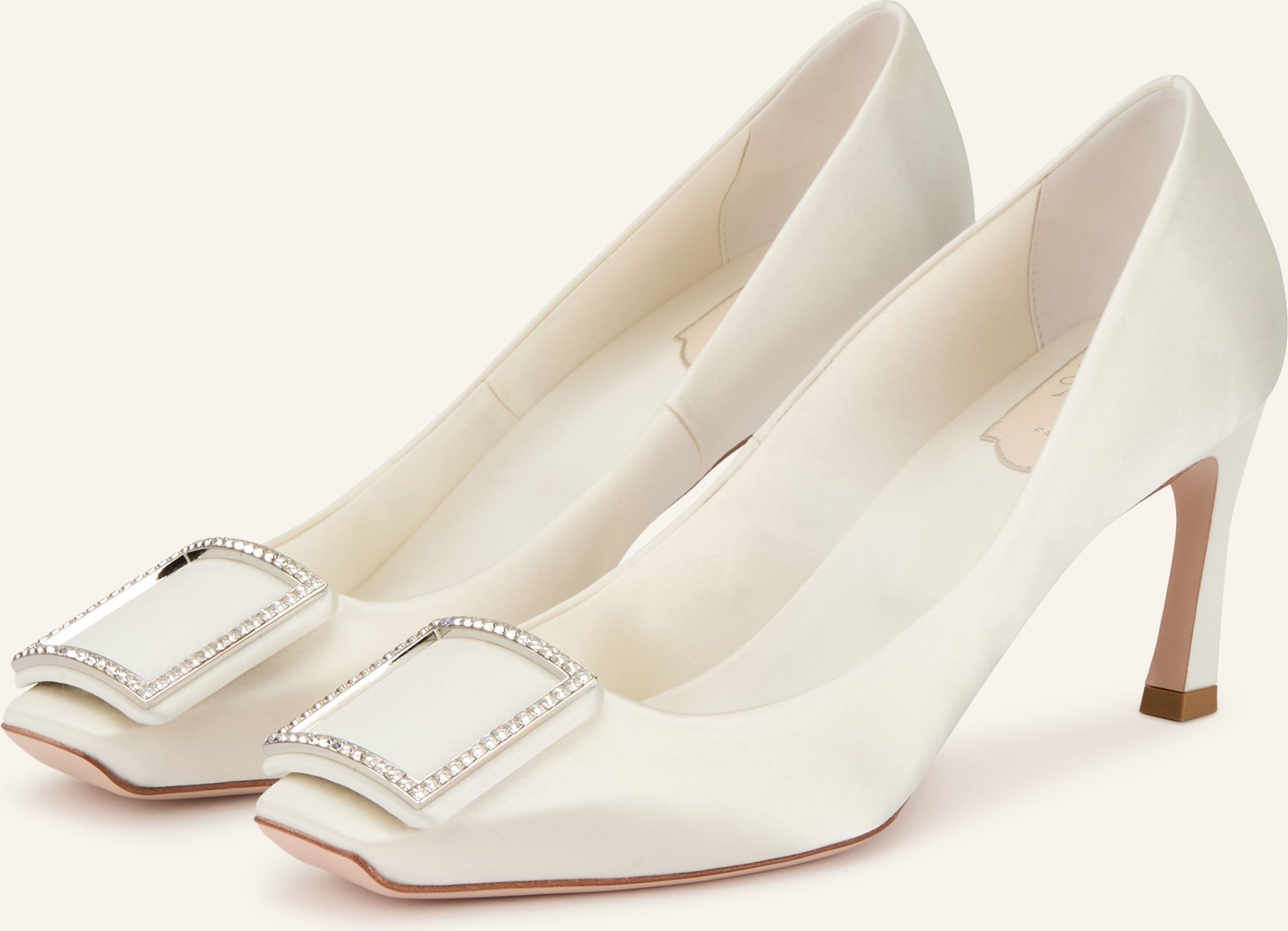 Roger Vivier Pumps Trompette Mit Schmucksteinen weiss